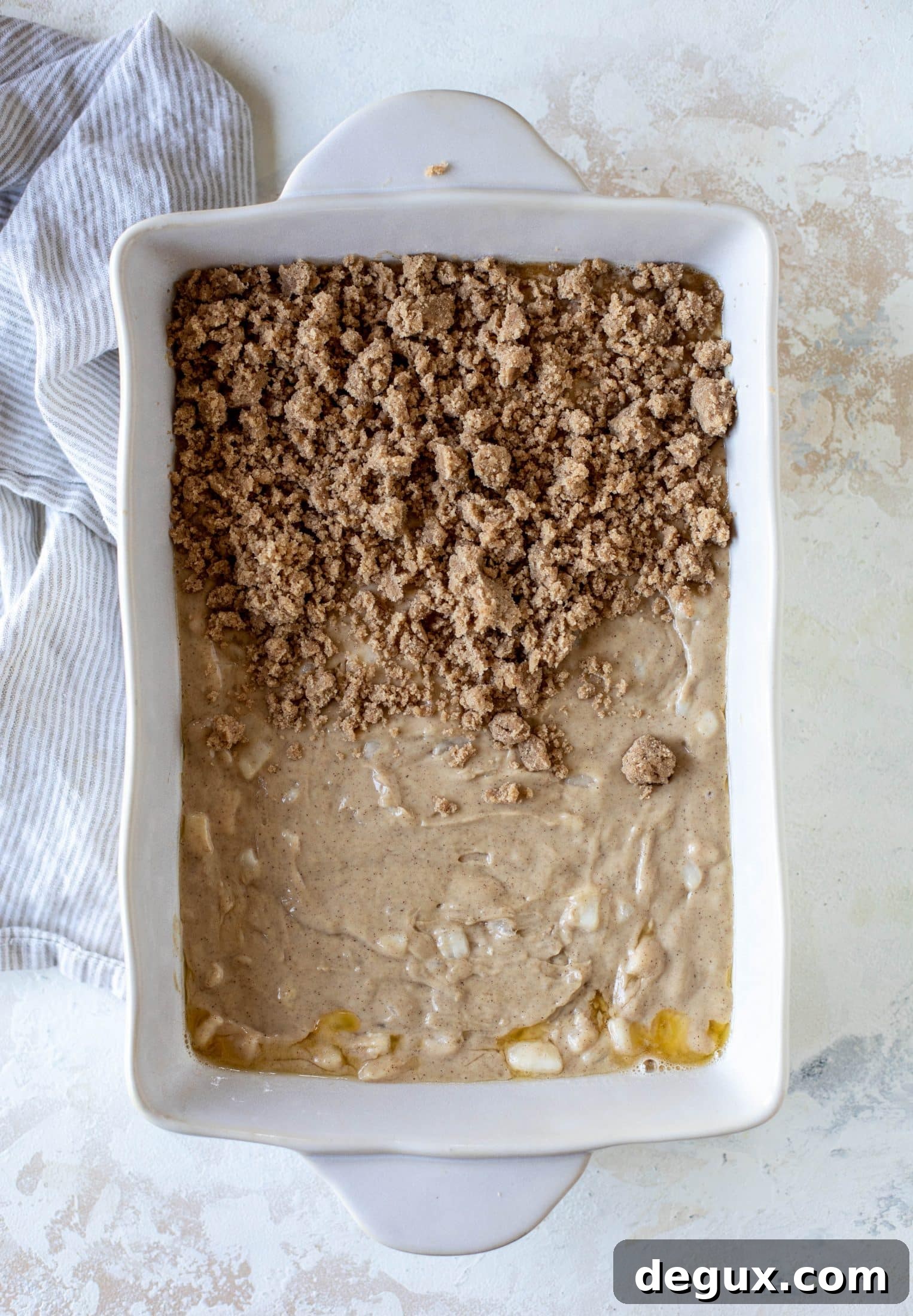Greek Yogurt Pear Coffee Cake Recipe for Moist Homemade Loaf 6 A pear coffee cake made with brown butter and greek yogurt. It's delicious for breakfast or brunch and the crumb topping is unbelievable.