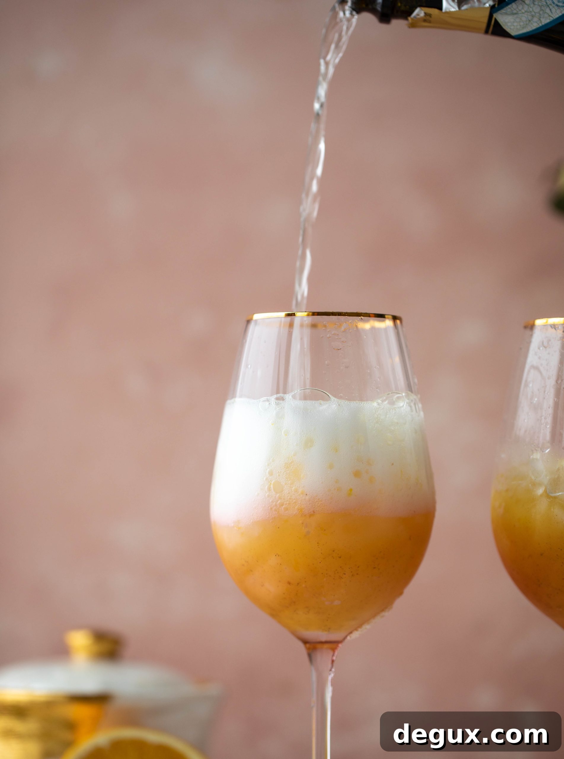 Spiced Orange Spritzer Recipe: Refreshing Citrus Cocktail with Warm Aromatics 2 The spiced orange spritzer is a fancier mimosa and similar to an aperol spritz! A fresh spiced orange juice based mixed with prosecco and seltzer. So good!
