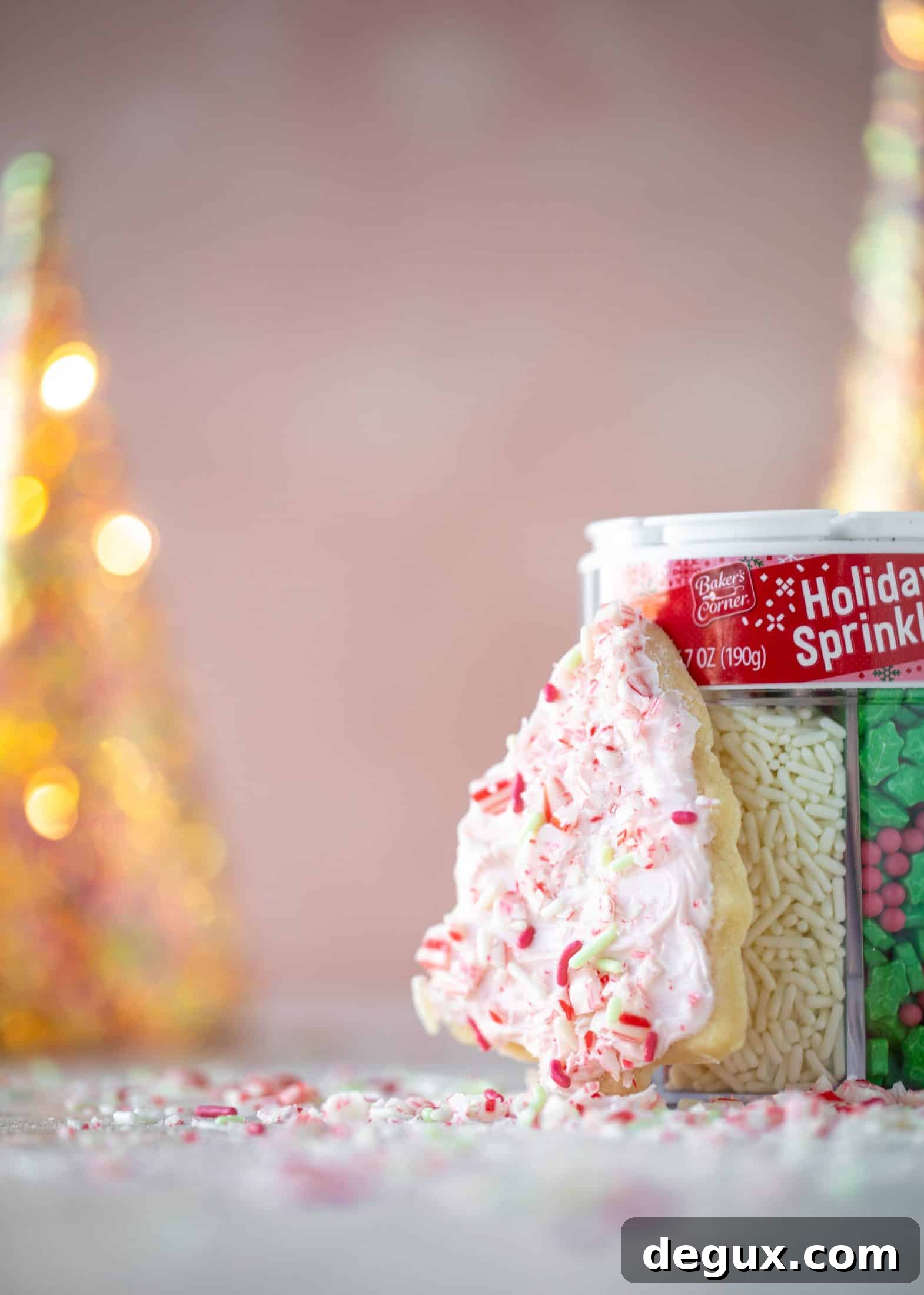 Pink Peppermint Sugar Cookie Recipe for Holiday Baking 10 Pink peppermint sugar cookies are classic vanilla cut out cookies topped with peppermint cream cheese frosting. They are delicious!