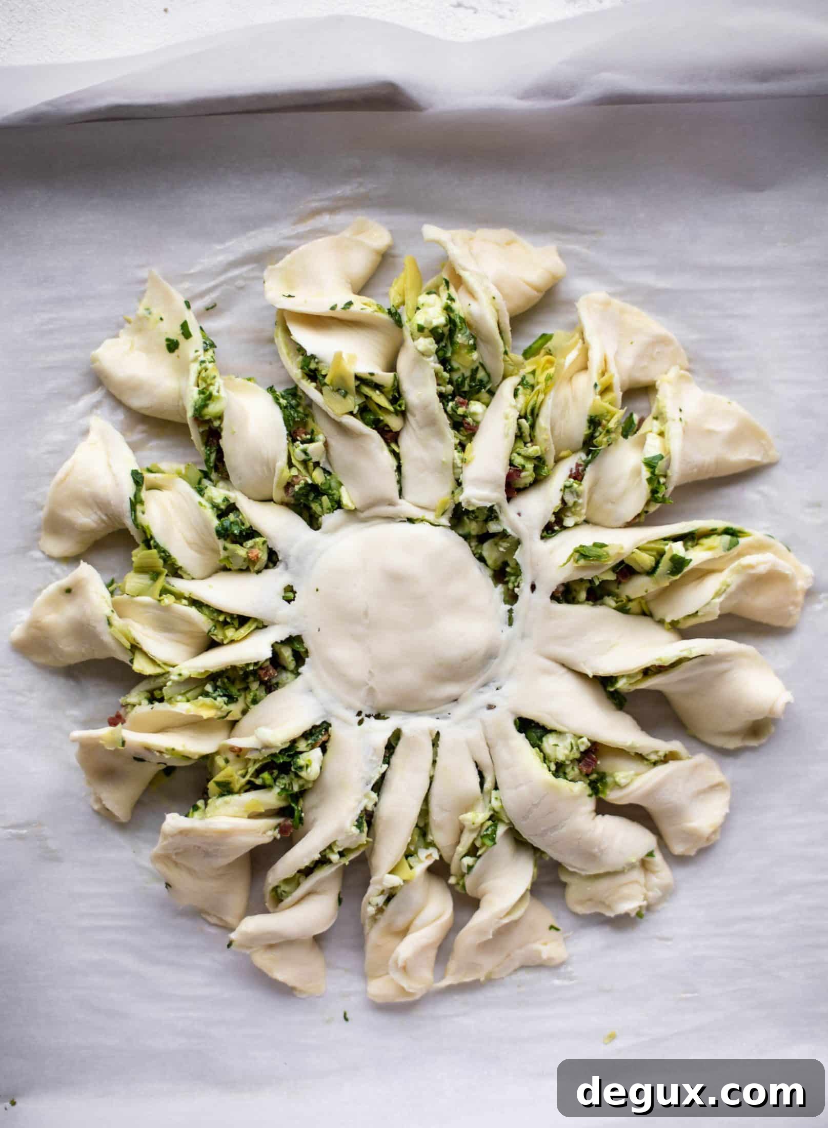puff pastry filled with spinach artichoke 