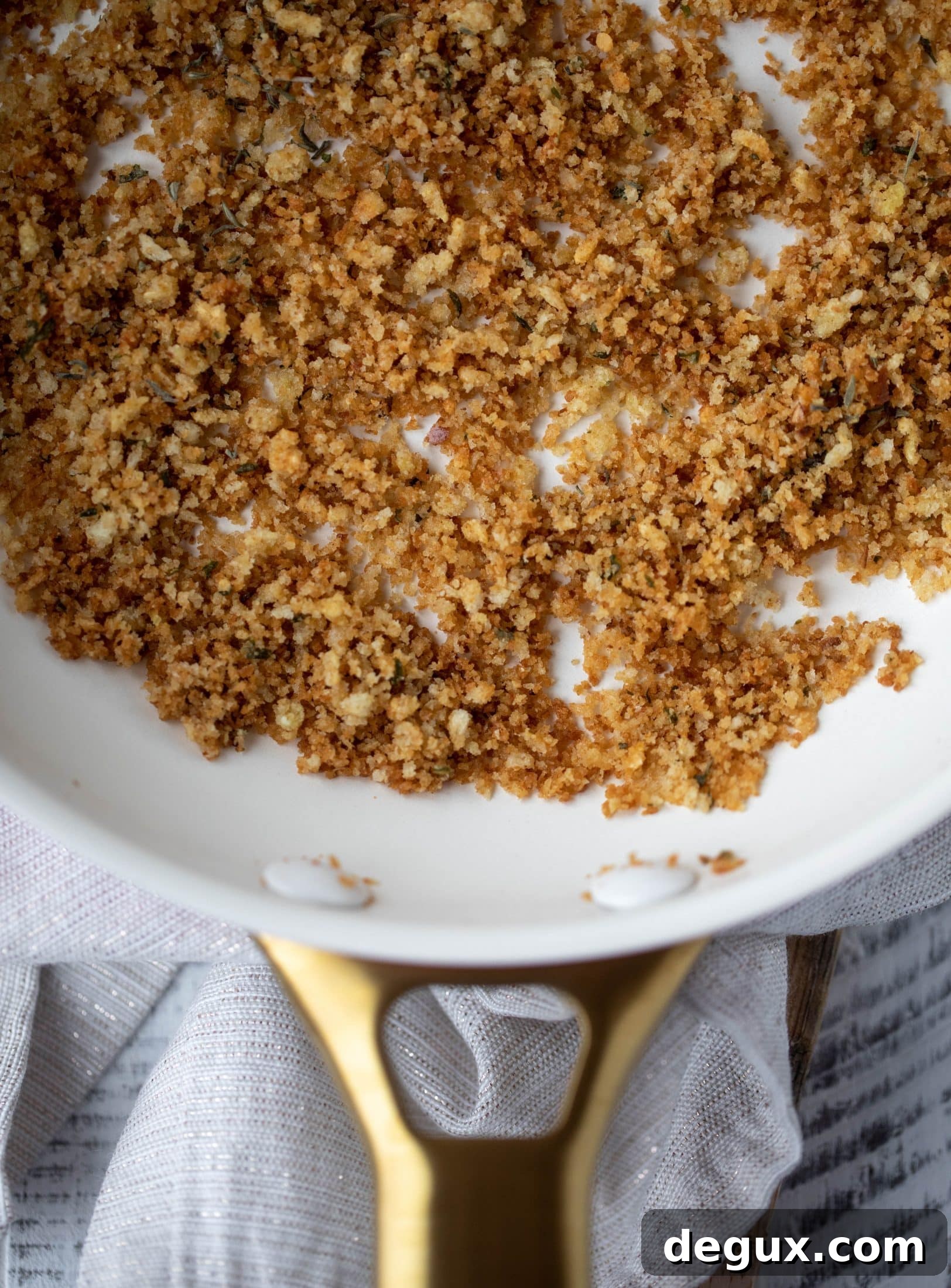French Onion Stuffed Sweet Potatoes with Thyme Breadcrumb Crunch 5 thyme buttered bread crumbs