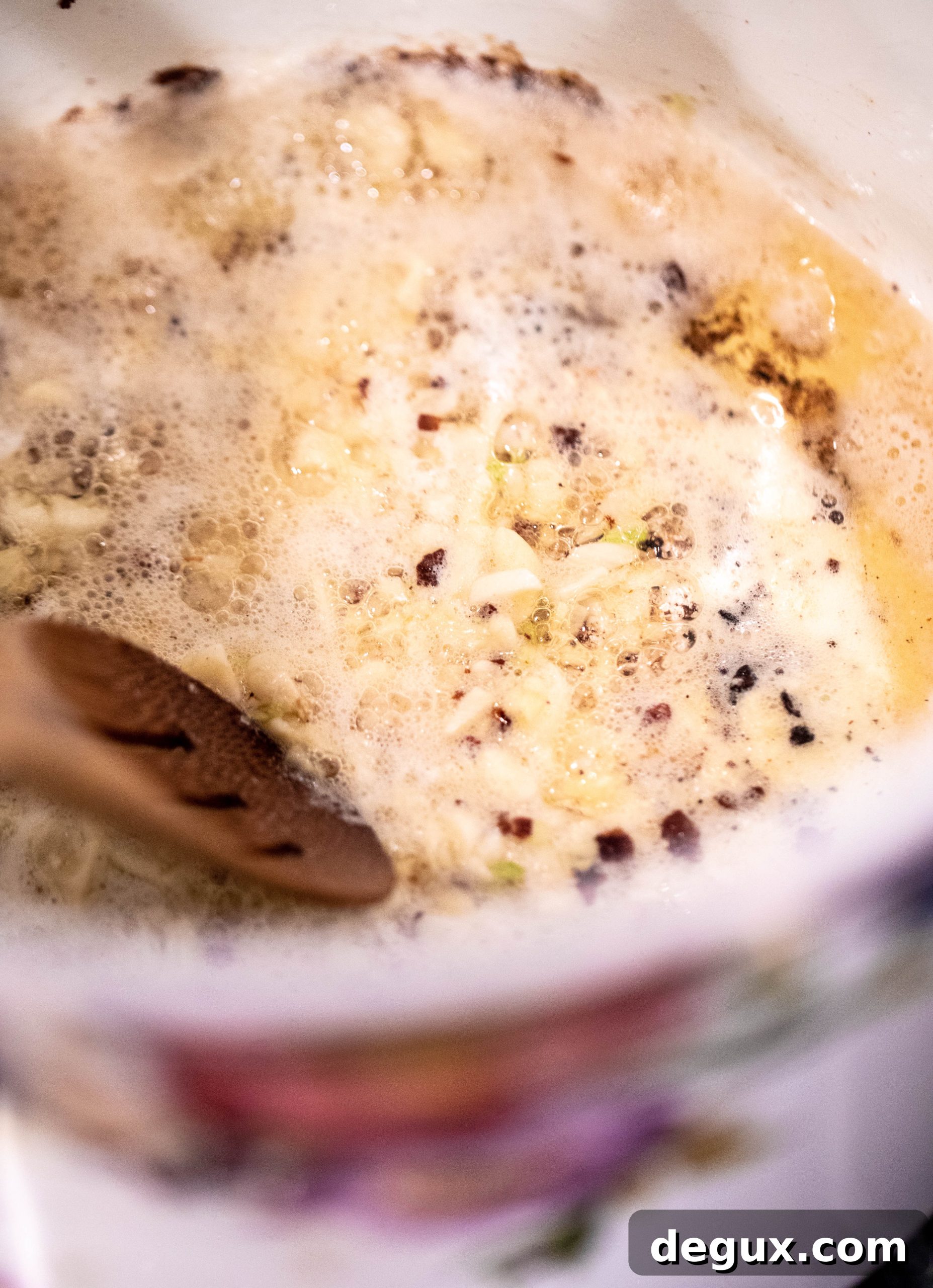 Bucatini in Red Wine Sauce with Pancetta and Parmesan 3 garlic + butter