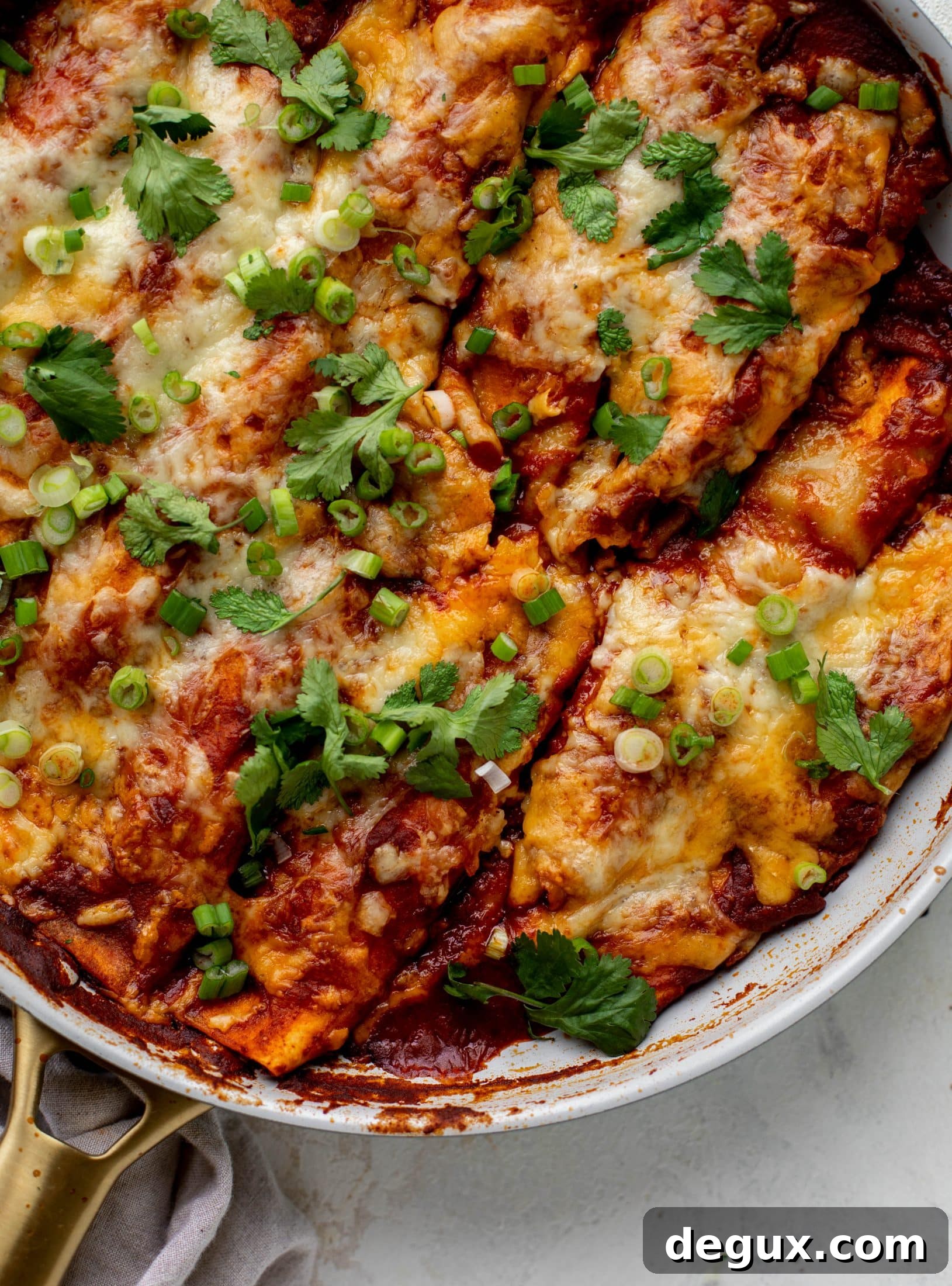 Chipotle chicken skillet enchiladas are loaded with flavor and come together so quickly! They are the perfect spicy weeknight meal.