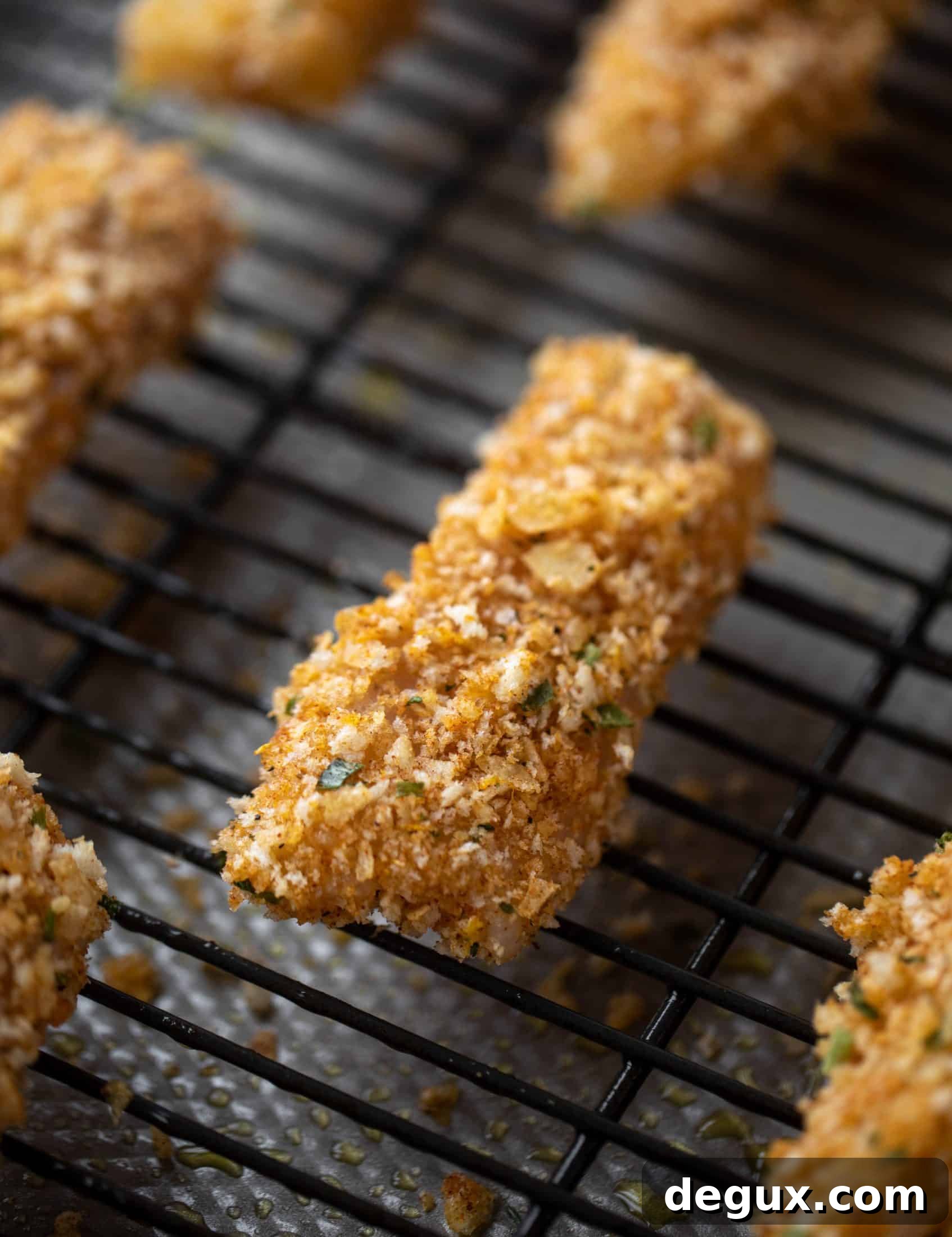 Crispy Lemon-Garlic Fish Sticks with Jalapeño Tartar Sauce 3 homemade fish sticks