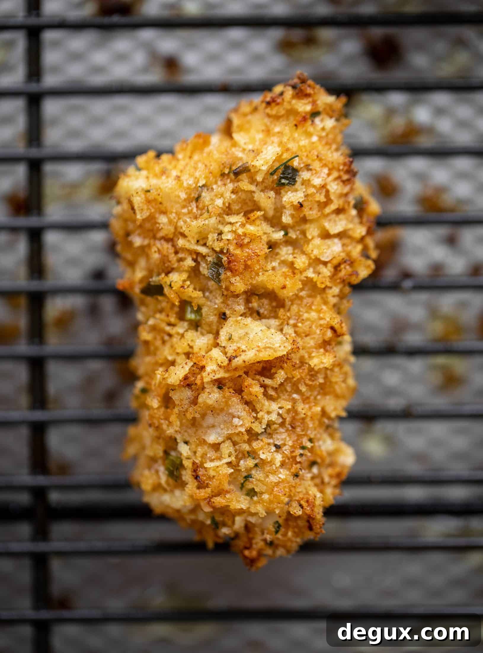 Crispy Lemon-Garlic Fish Sticks with Jalapeño Tartar Sauce 6 These crispy homemade fish sticks are flavored with lemon and garlic! They are super crunchy and delicious when dipped in the jalapeño tartar sauce.