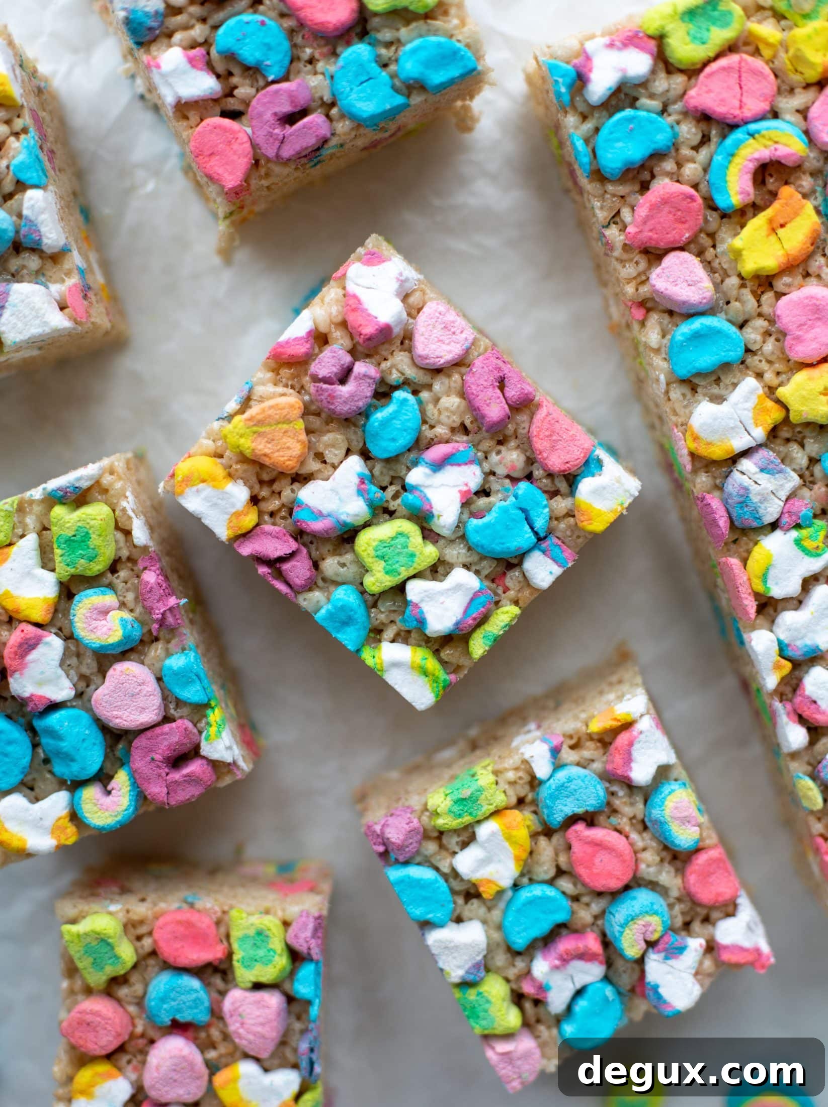 Luckiest Rice Krispie Treats for St. Patrick’s Day Celebration 14 These lucky charms rice krispie treats are a throwback recipe to one of my favorite childhood treats! Here's a little festive twist for Saint Patrick's Day.