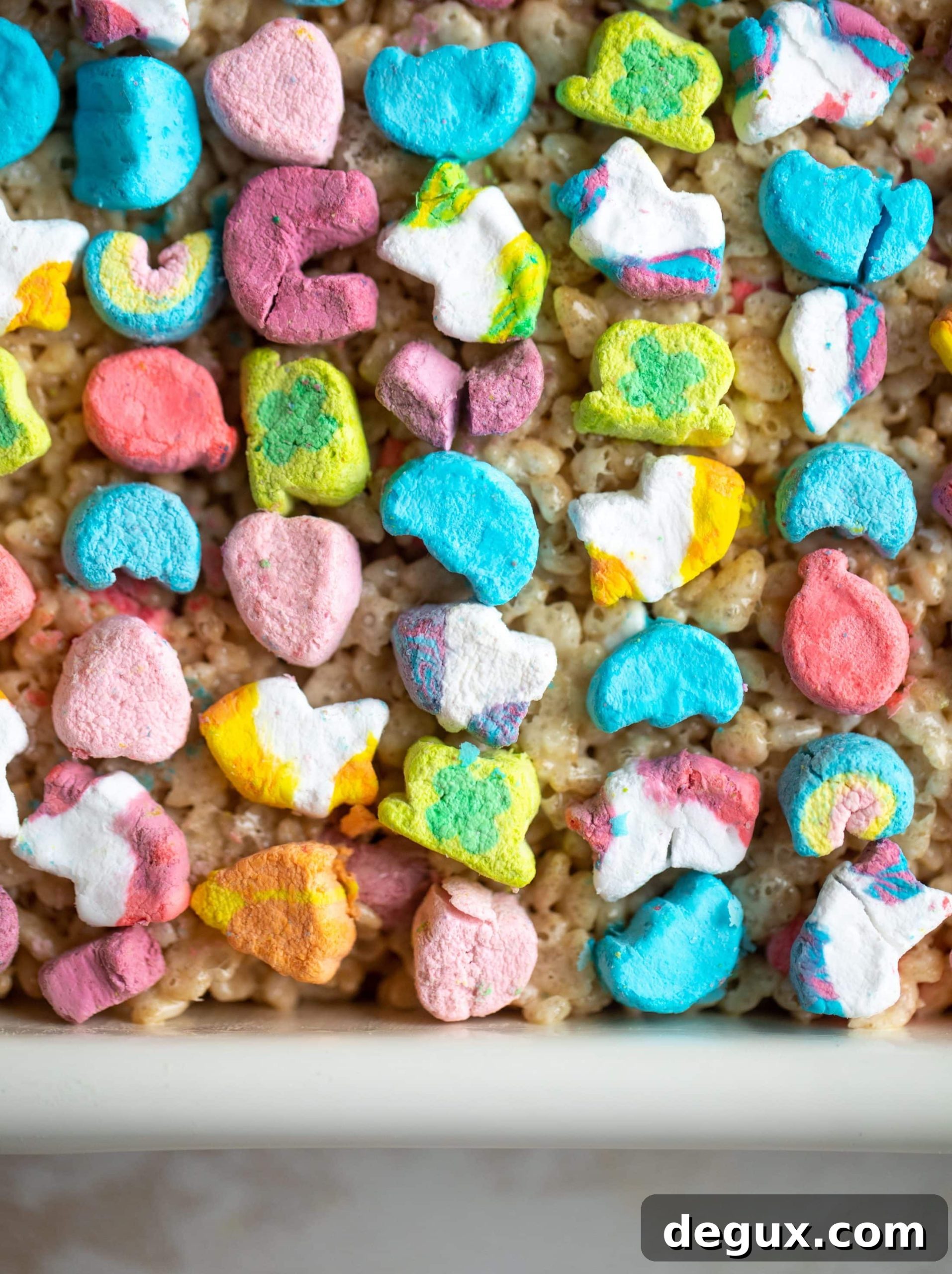 Luckiest Rice Krispie Treats for St. Patrick’s Day Celebration 5 These lucky charms rice krispie treats are a throwback recipe to one of my favorite childhood treats! Here's a little festive twist for Saint Patrick's Day.