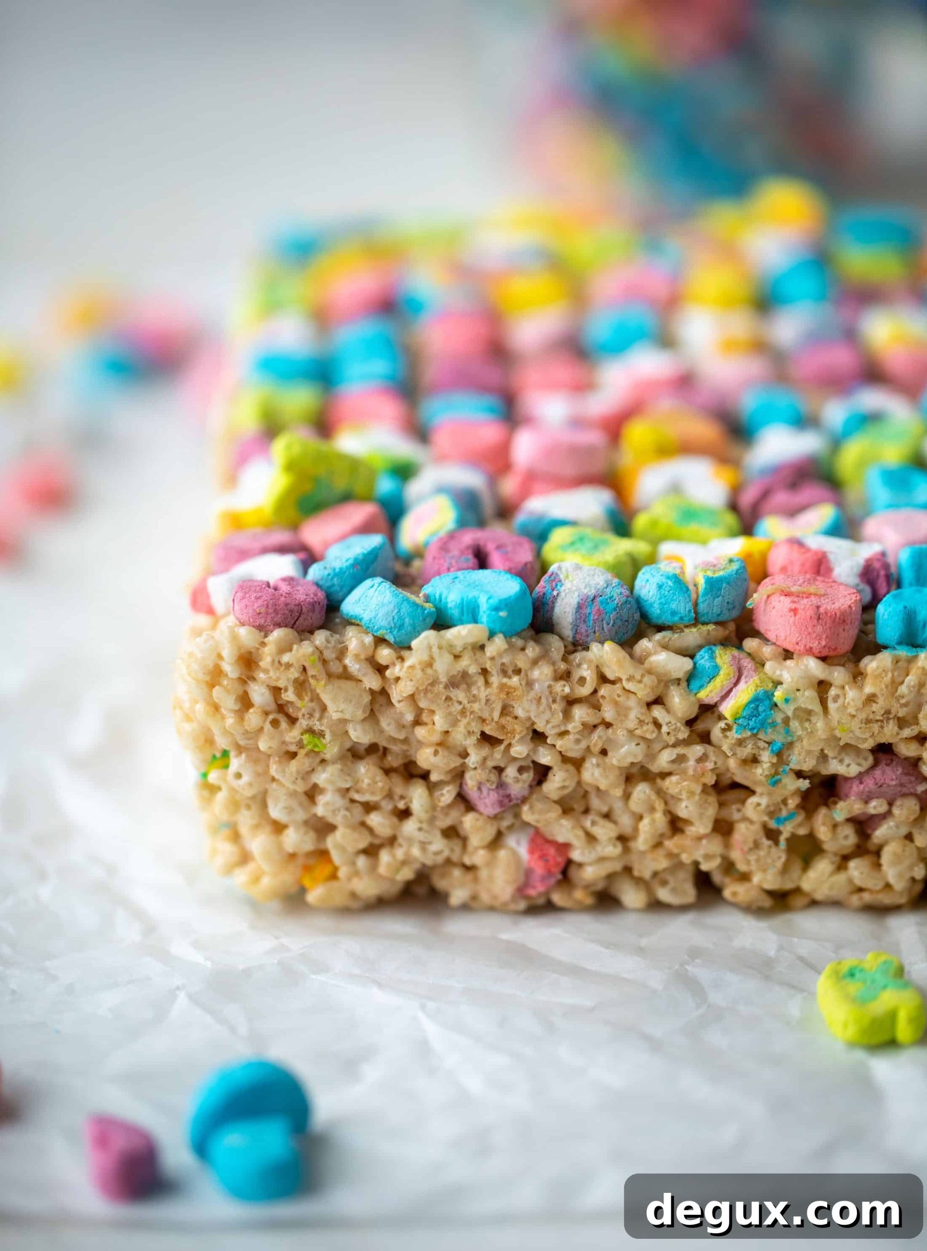 Luckiest Rice Krispie Treats for St. Patrick’s Day Celebration 6 These lucky charms rice krispie treats are a throwback recipe to one of my favorite childhood treats! Here's a little festive twist for Saint Patrick's Day.