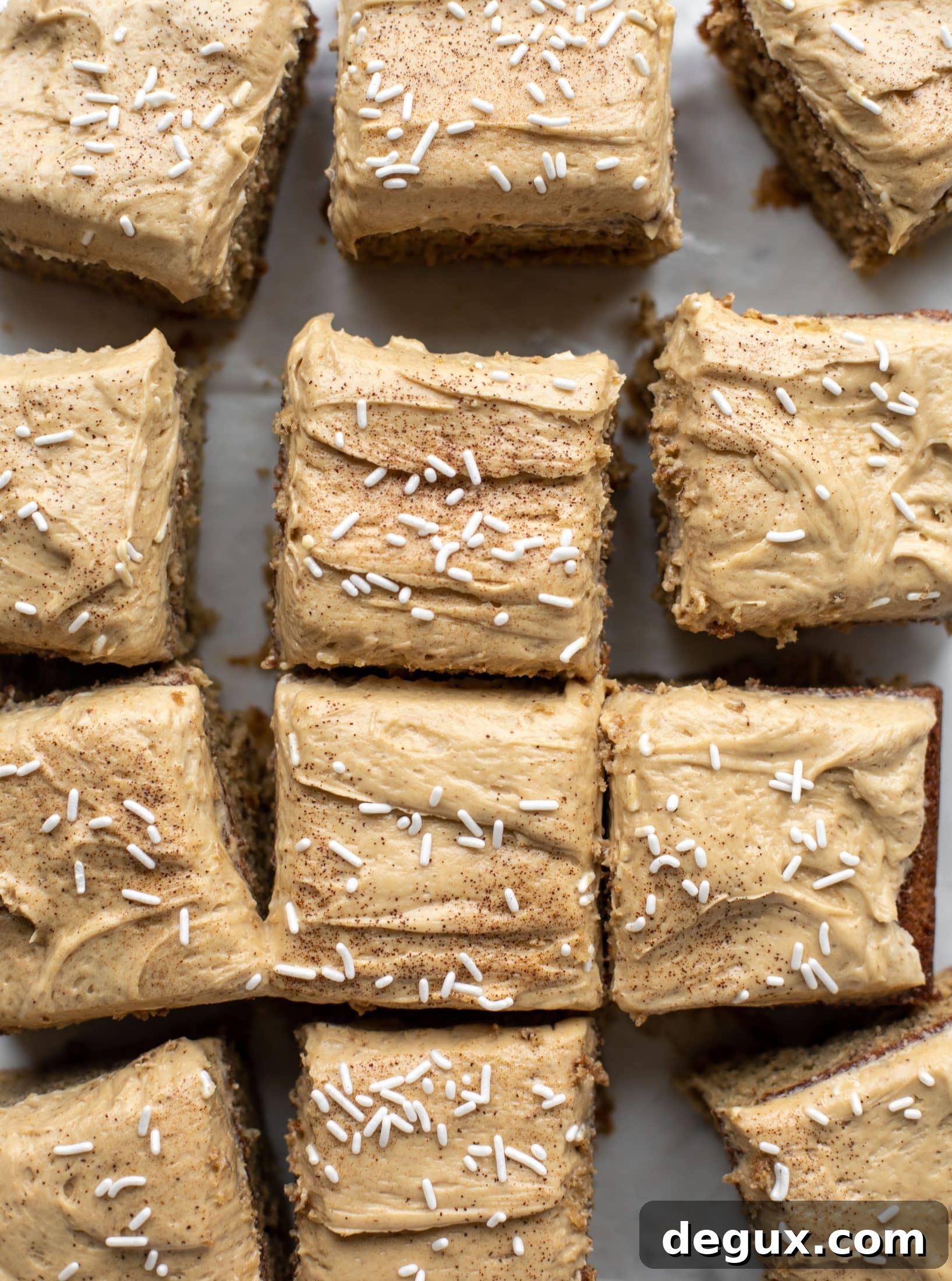 This banana cake is a delicious twist on banana bread! Covered with coffee cream cheese frosting, it’s an easy and wonderful treat.