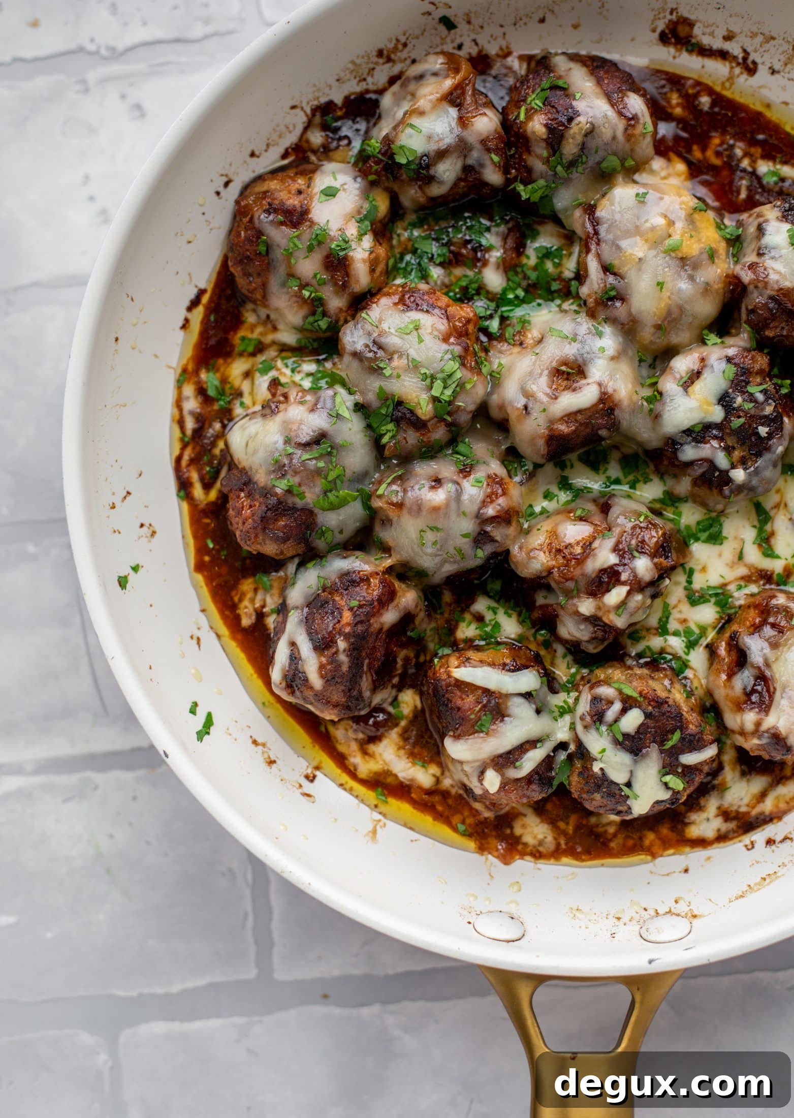 Weekend French Onion Meatballs: Savory Comfort Recipe 5 These french onion meatballs are super delicious! All the flavors of french onion soup made into juicy meatballs. Cheesy, saucy goodness!