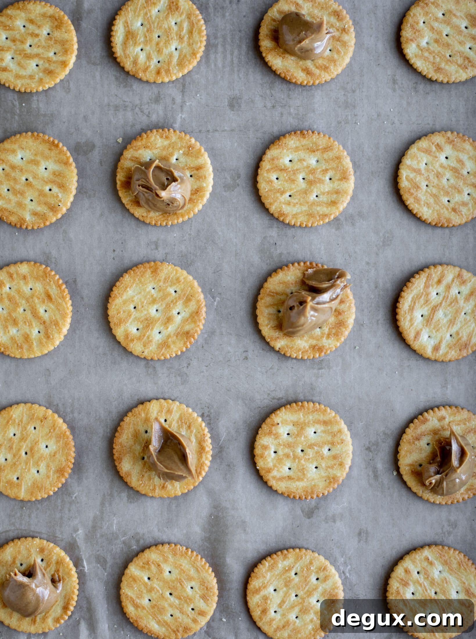 Ritz Cracker Peanut Butter Cups Recipe — Sweet & Salty Bites 4 These ritz peanut butter cups are everything! Creamy peanut butter, flakey, buttery crackers, melted chocolate and flaked salt. They are unreal.