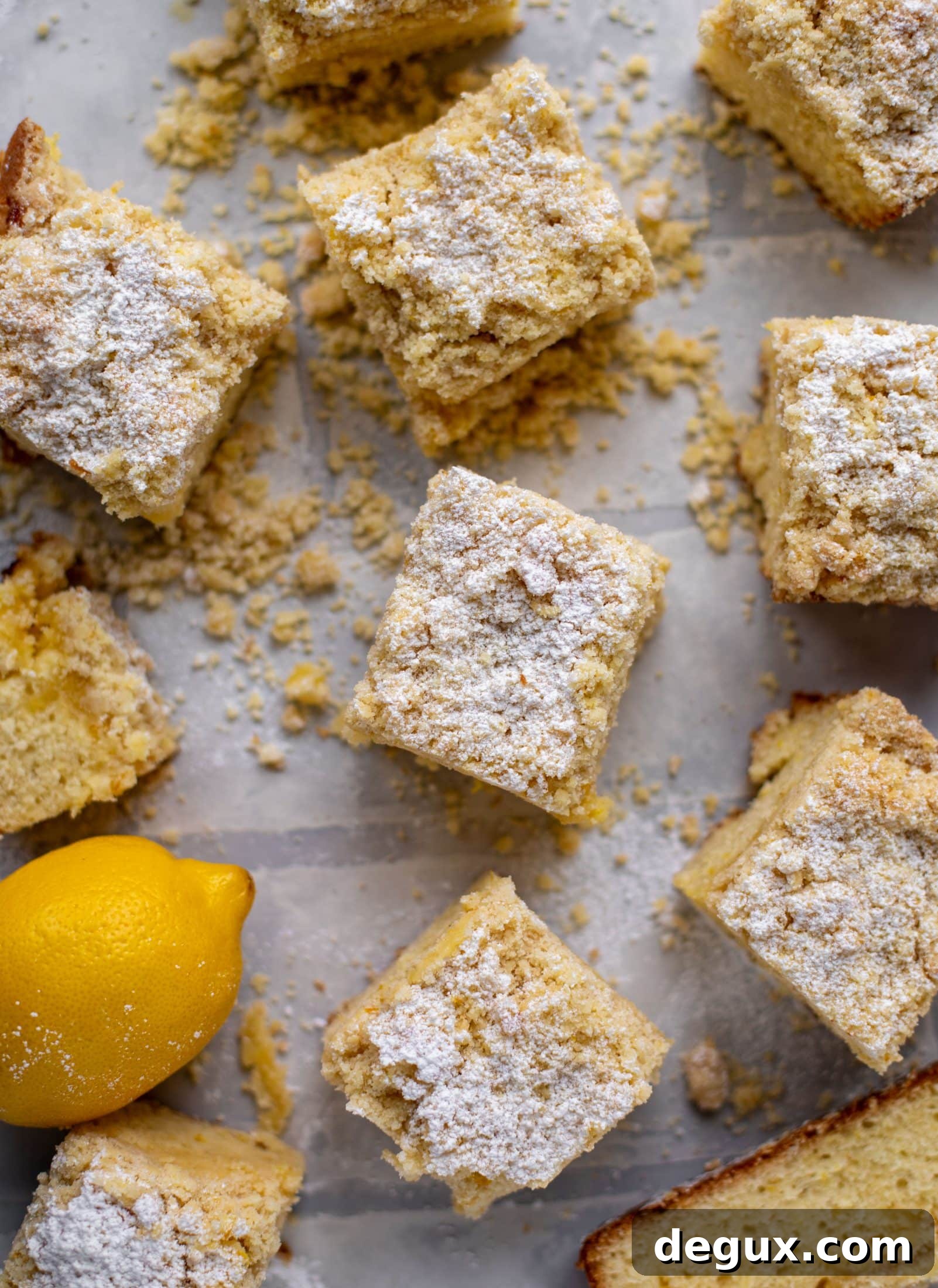 Moist Lemon Crumb Cake Recipe with Zesty Crumble Topping 8 This lemon crumb cake is incredible! Lemon cake, lemon curd and lemon crumb come together for this delicious breakfast or dessert bite!