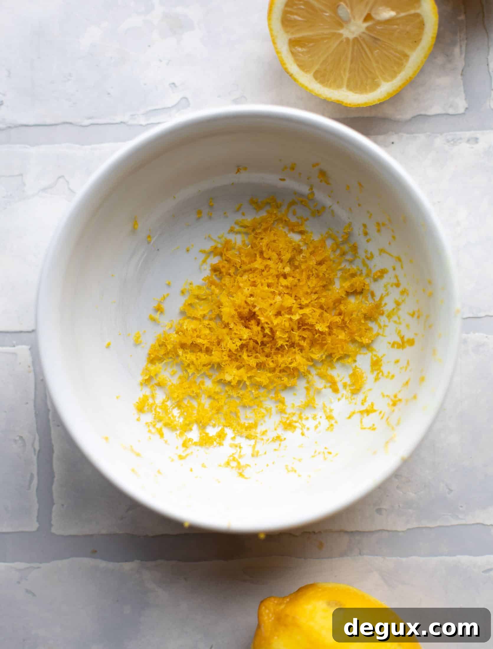 Cheesy Lemon Flatbread Pizza Drizzled with Spicy Honey 3 lemon zest