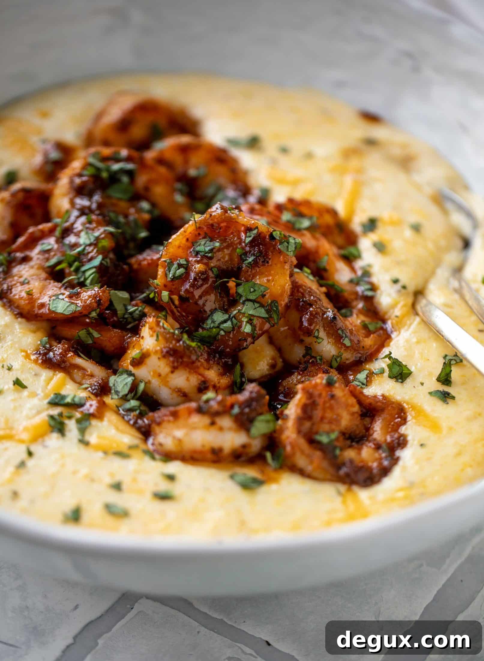 Cajun Honey-Mustard Shrimp with Creamy Cheddar Grits 12 Honey Mustard Cajun Shrimp with Cheddar Grits