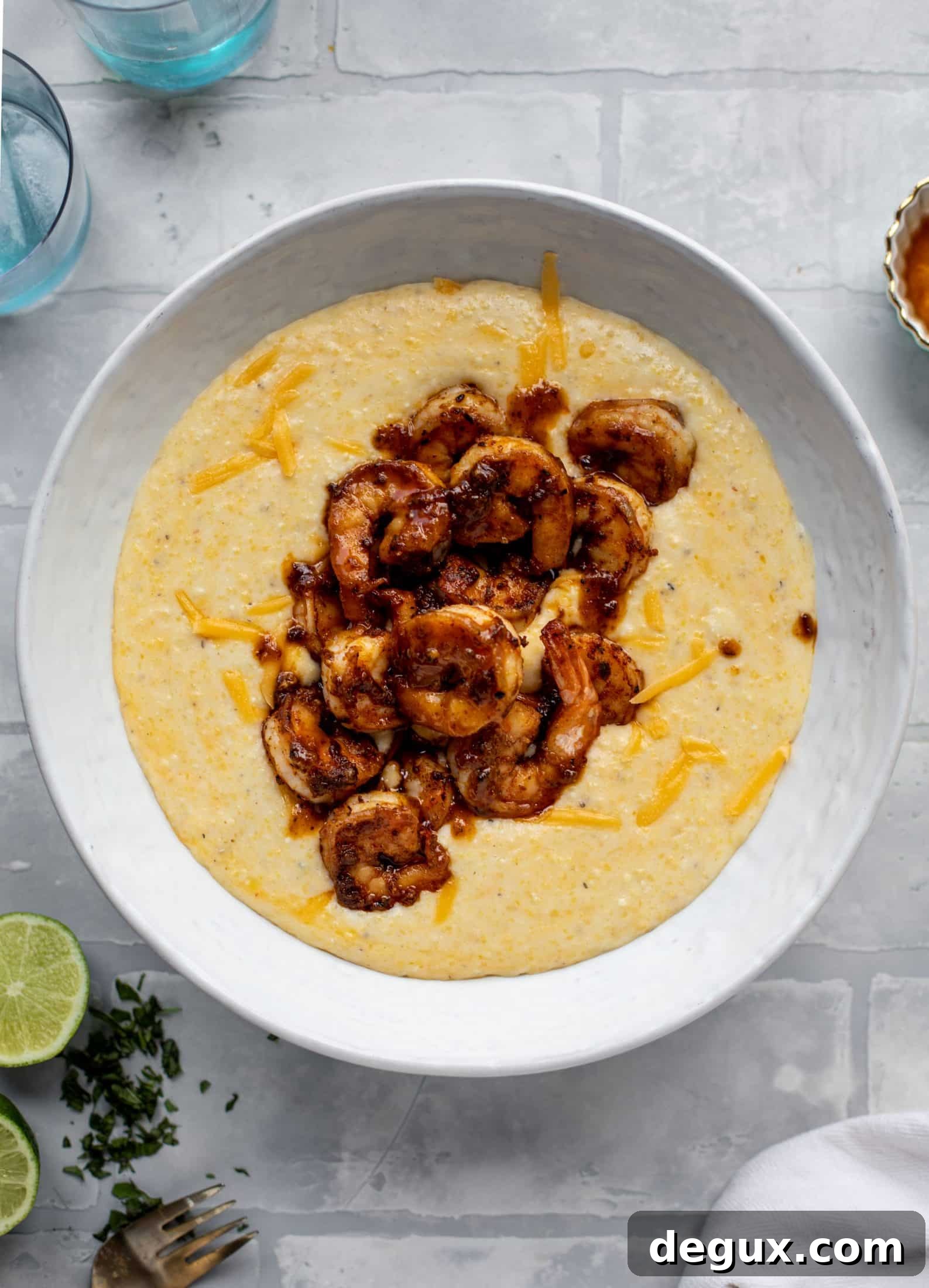 Cajun Honey-Mustard Shrimp with Creamy Cheddar Grits 7 Honey Mustard Cajun Shrimp with Cheddar Grits