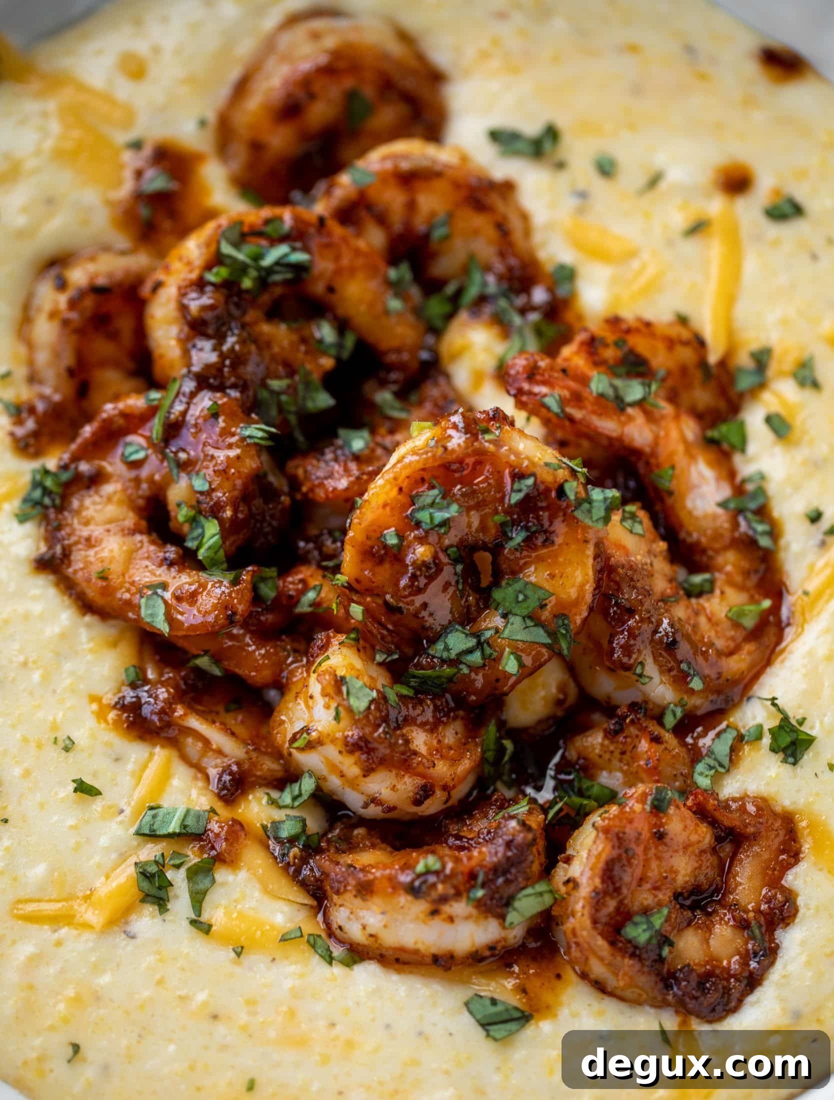 Cajun Honey-Mustard Shrimp with Creamy Cheddar Grits 9 Honey Mustard Cajun Shrimp with Cheddar Grits