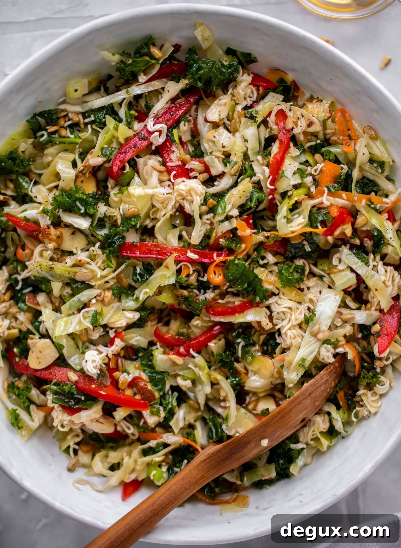 Crunchy Ramen Noodle Salad with Sesame-Ginger Dressing 11 up close ramen noodle crunch salad