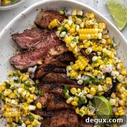 Coffee-Rubbed Strip Steak with Herbed Corn Salsa 11 img 65646 10