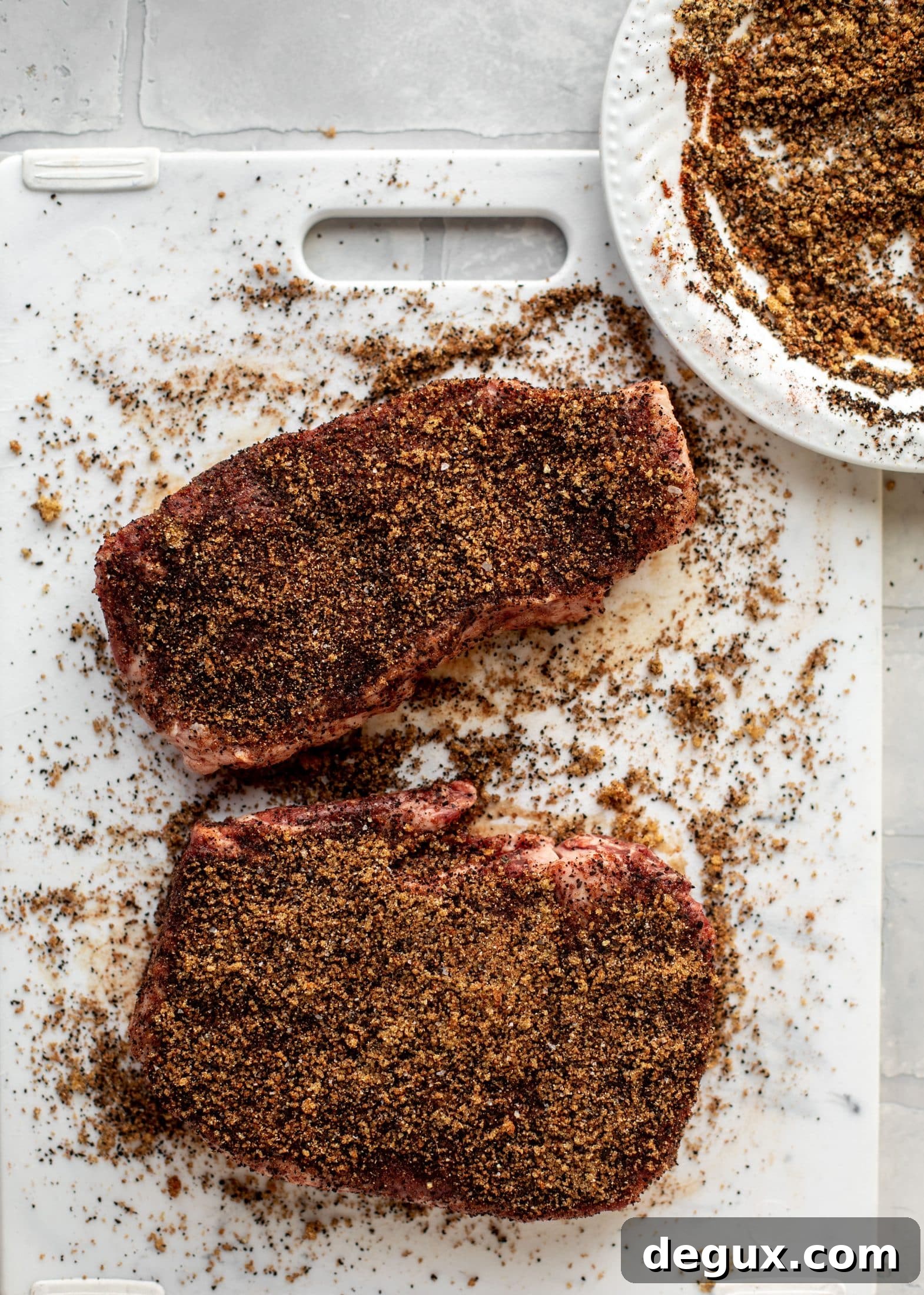 Coffee-Rubbed Strip Steak with Herbed Corn Salsa 4 coffee crusted steaks