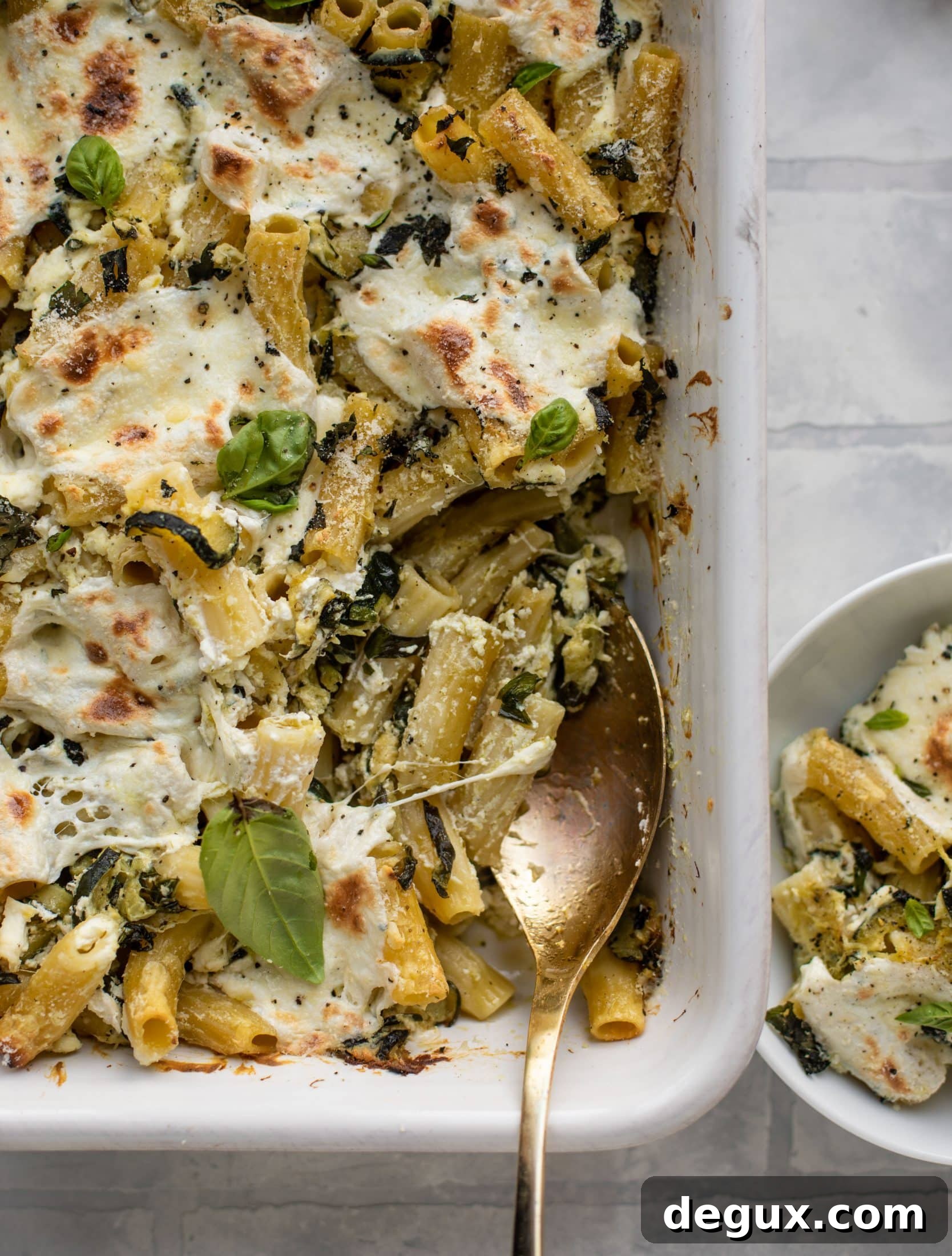 melted zucchini baked ziti