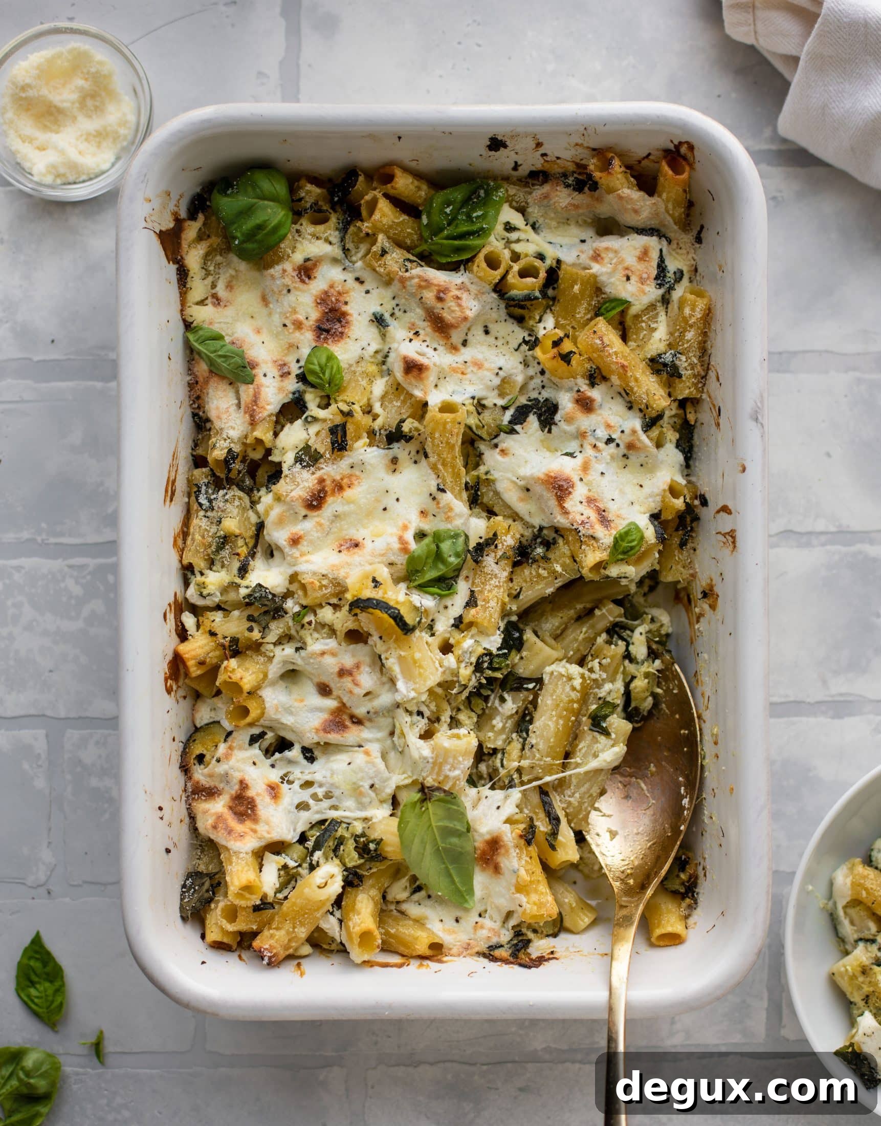 melted zucchini baked ziti