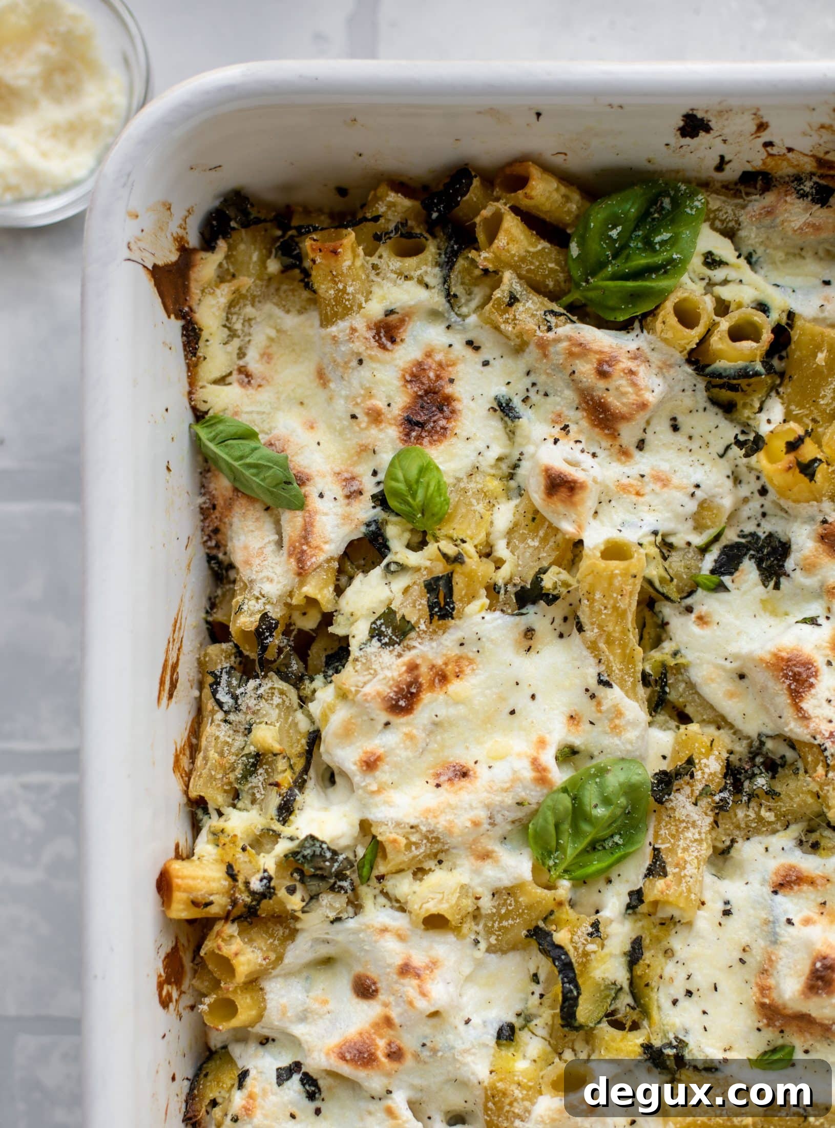 melted zucchini baked ziti