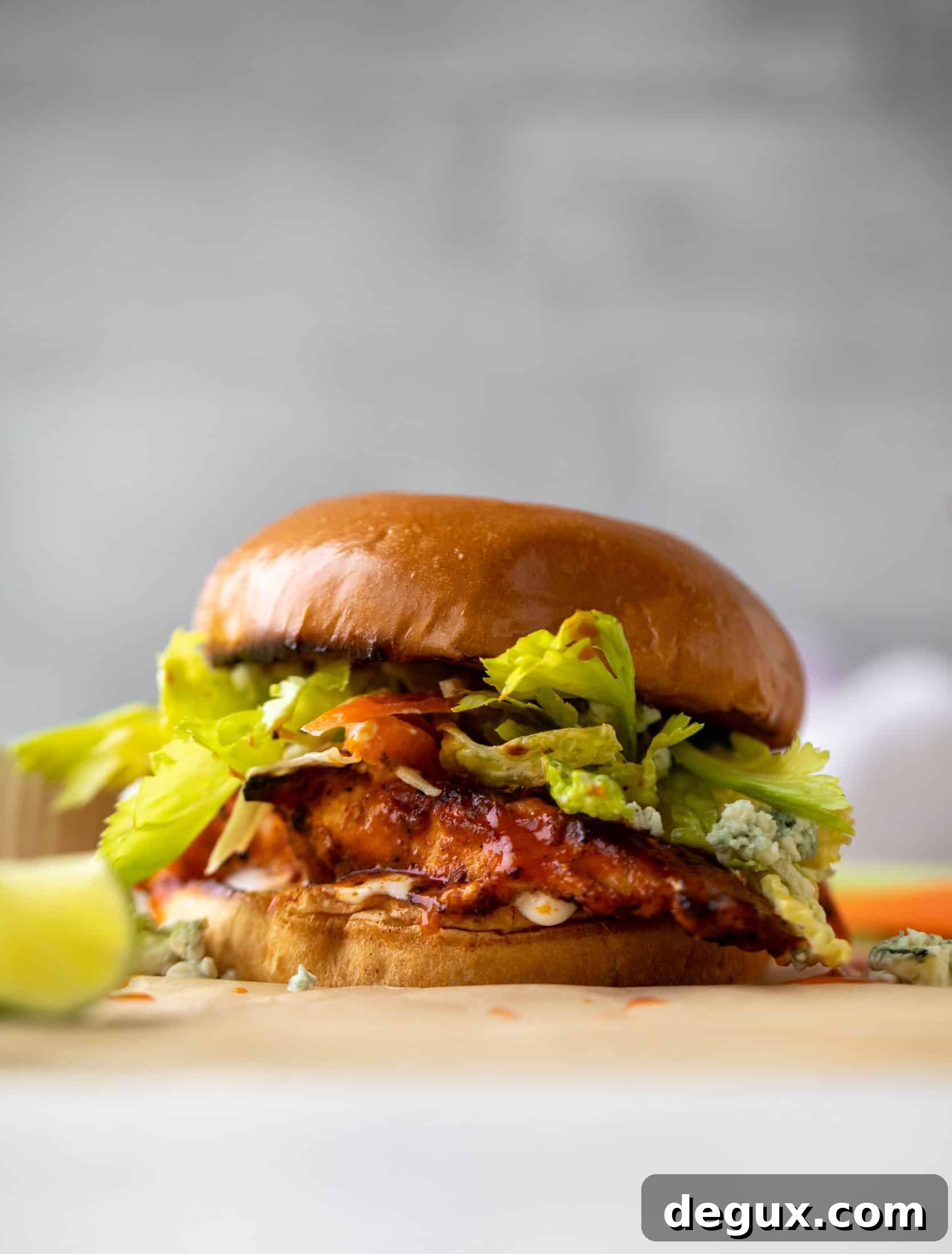 grilled buffalo chicken sandwiches with gorgonzola slaw