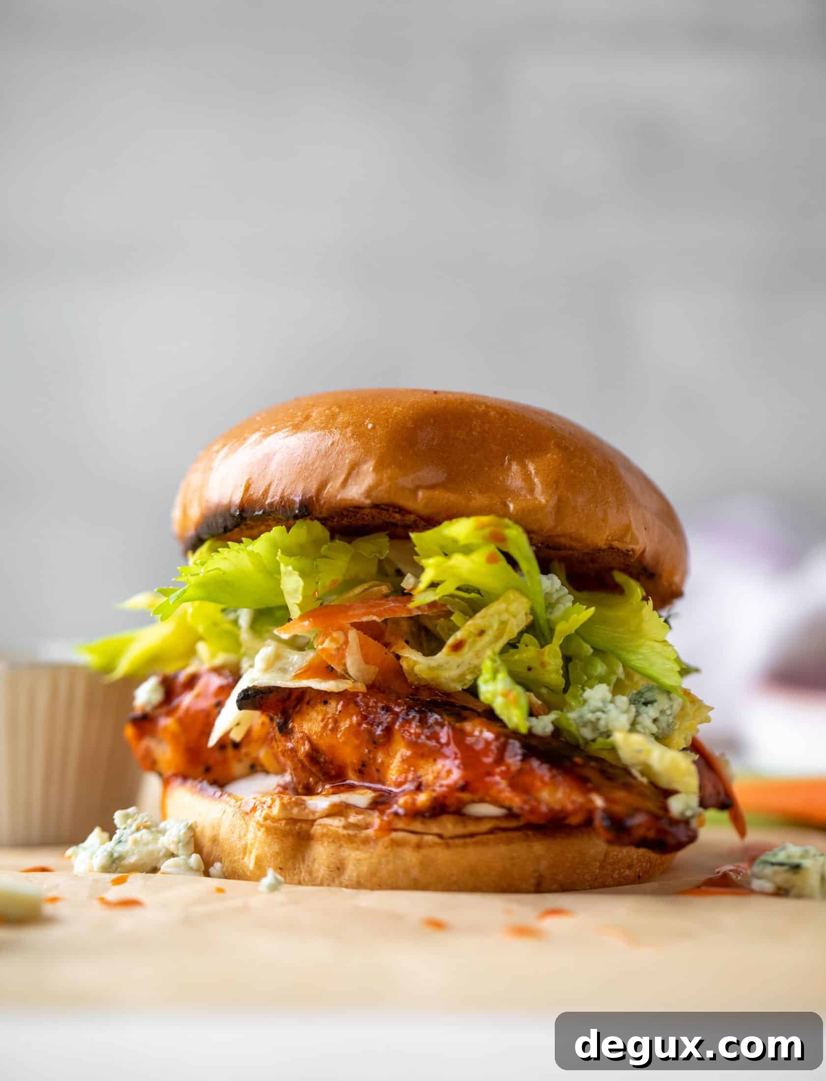grilled buffalo chicken sandwiches with gorgonzola slaw