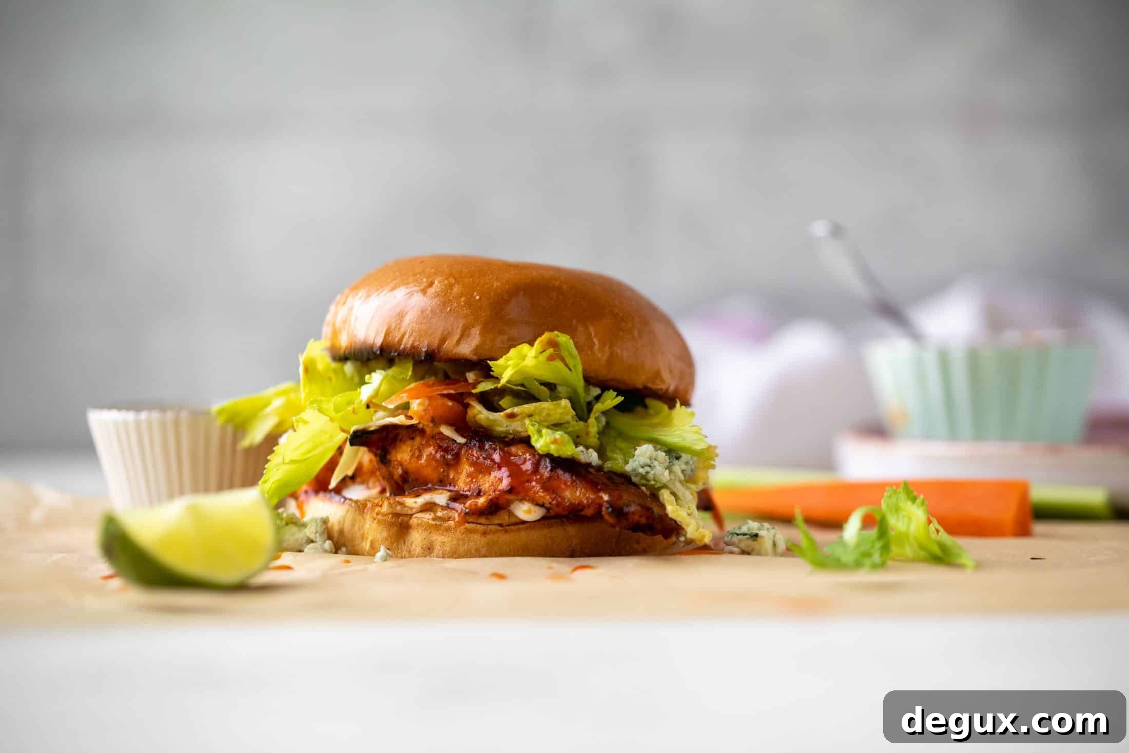 grilled buffalo chicken sandwiches with gorgonzola slaw