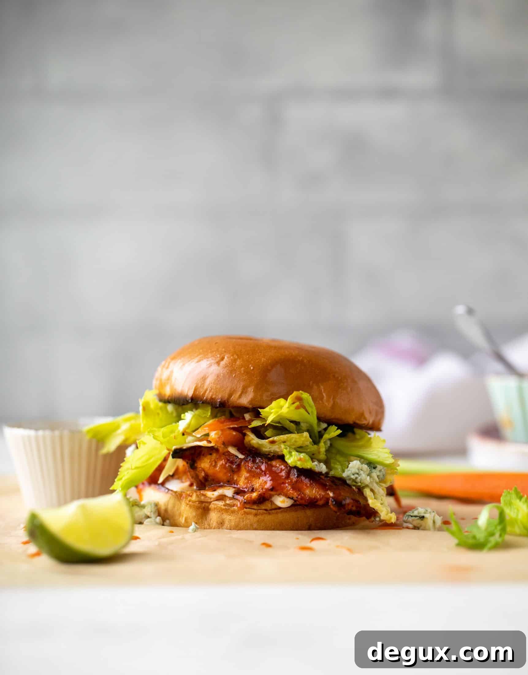 grilled buffalo chicken sandwiches with gorgonzola slaw