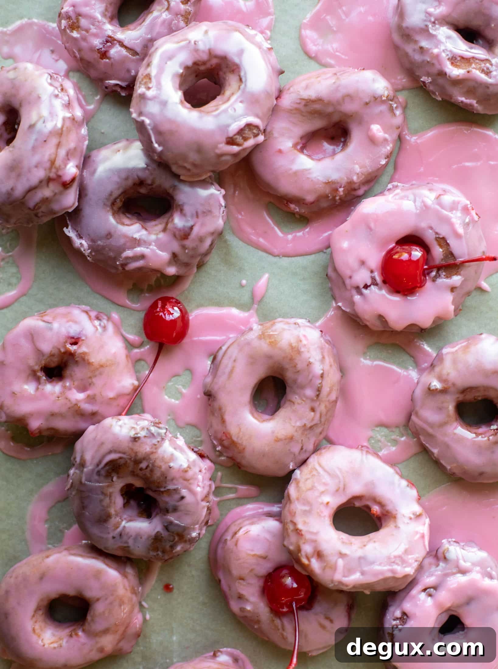 Bourbon-Glazed Cherry Donuts Recipe: Sweet Cherry Donuts 2 cherry donuts with bourbon glaze
