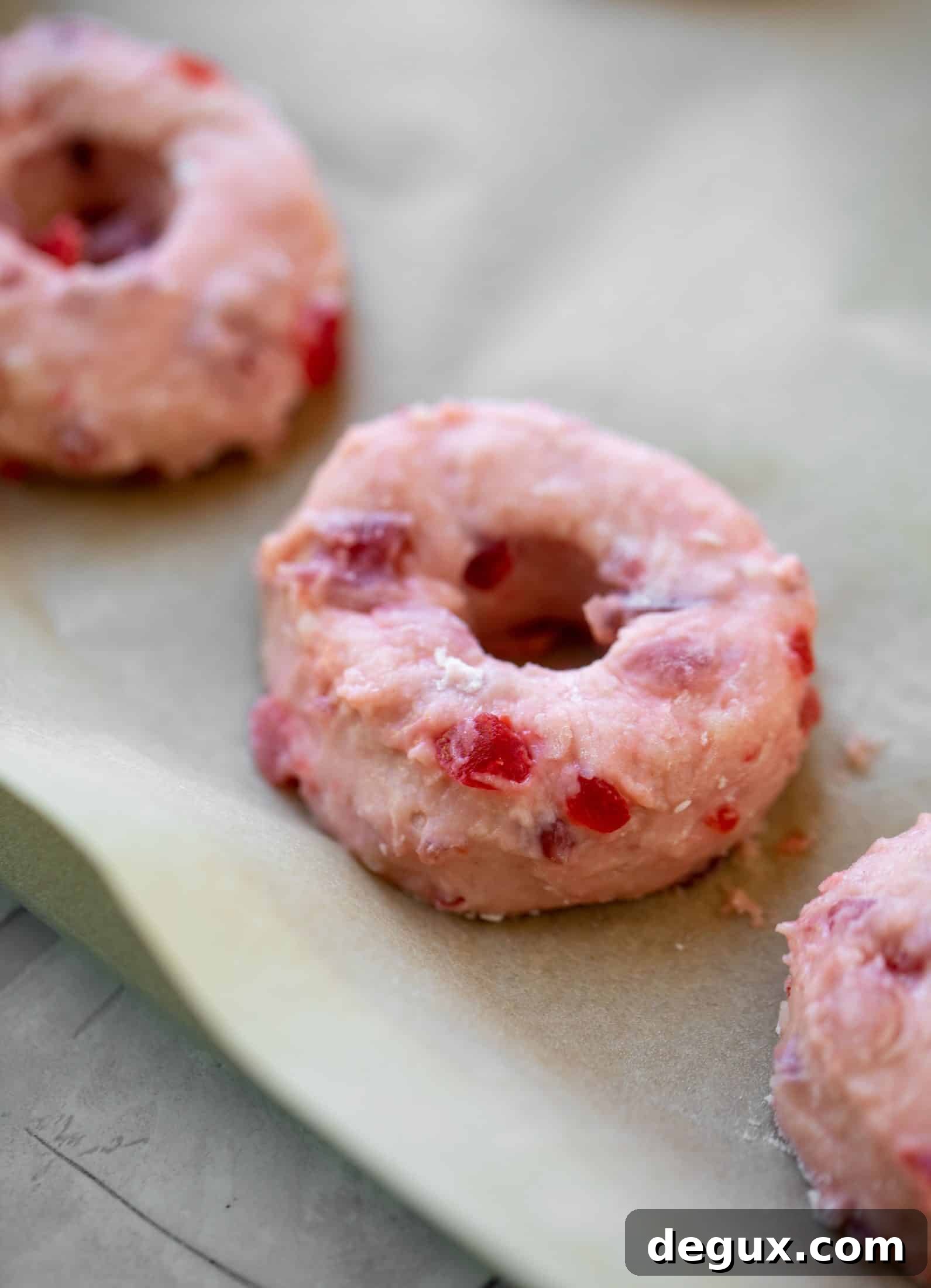 Cherry Bourbon Glazed Donuts — Cherry-Filled Donuts with Bourbon Glaze 5 raw cherry donut dough