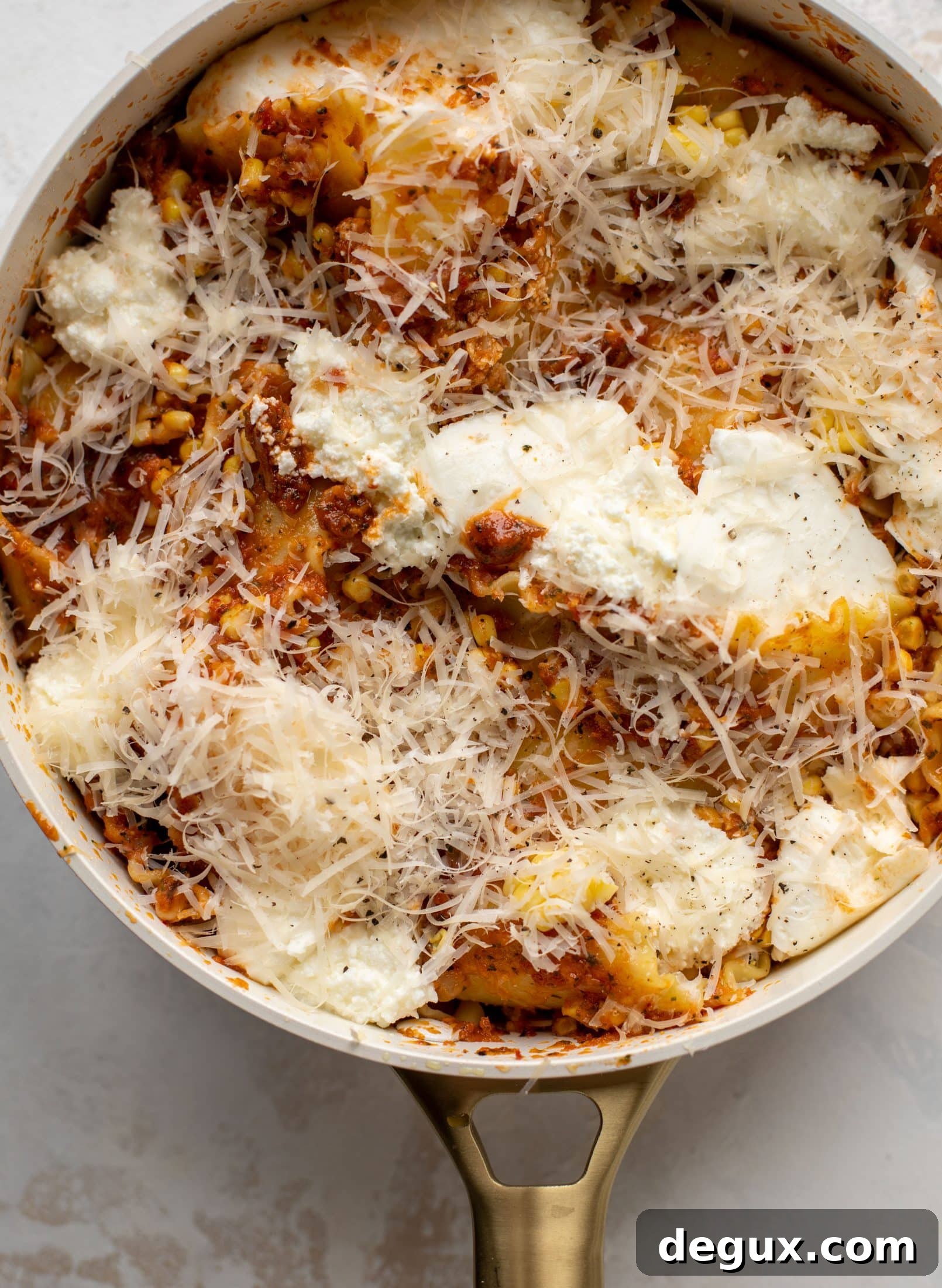 Skillet Lasagna with Sun-Dried Tomatoes and Sweet Corn 6 summer skillet lasagna