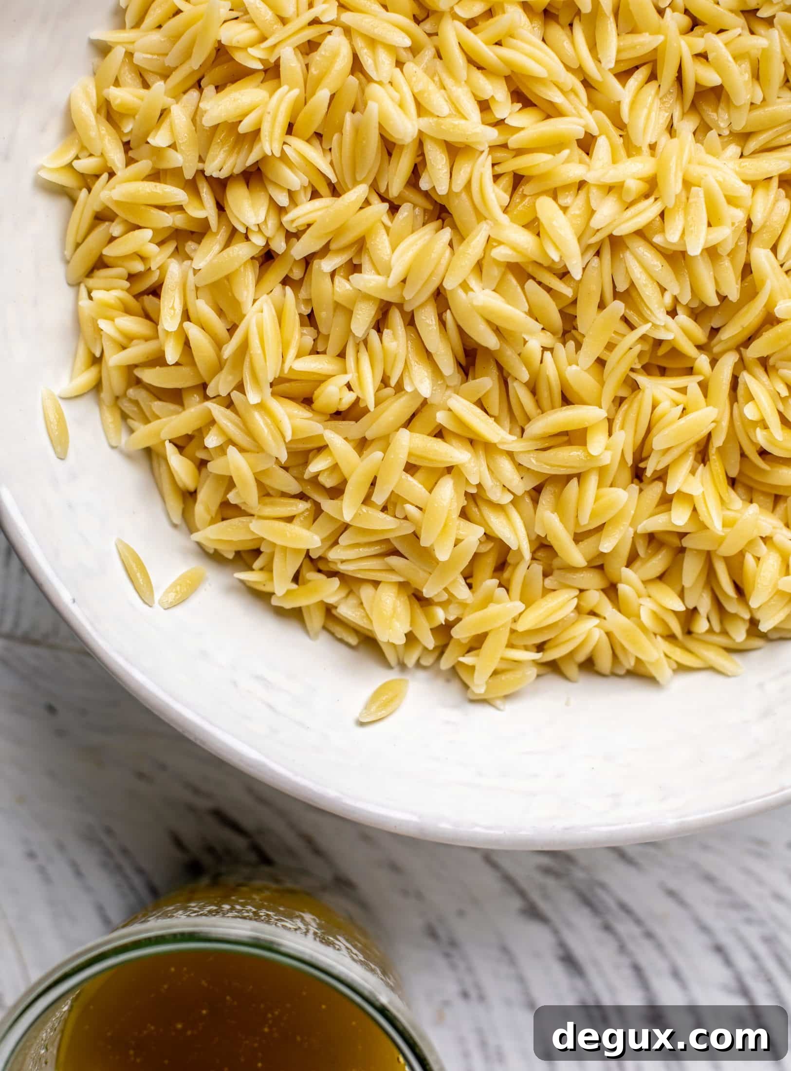 Grilled Vegetable Orzo with Creamy Smashed Feta Vinaigrette 5 orzo