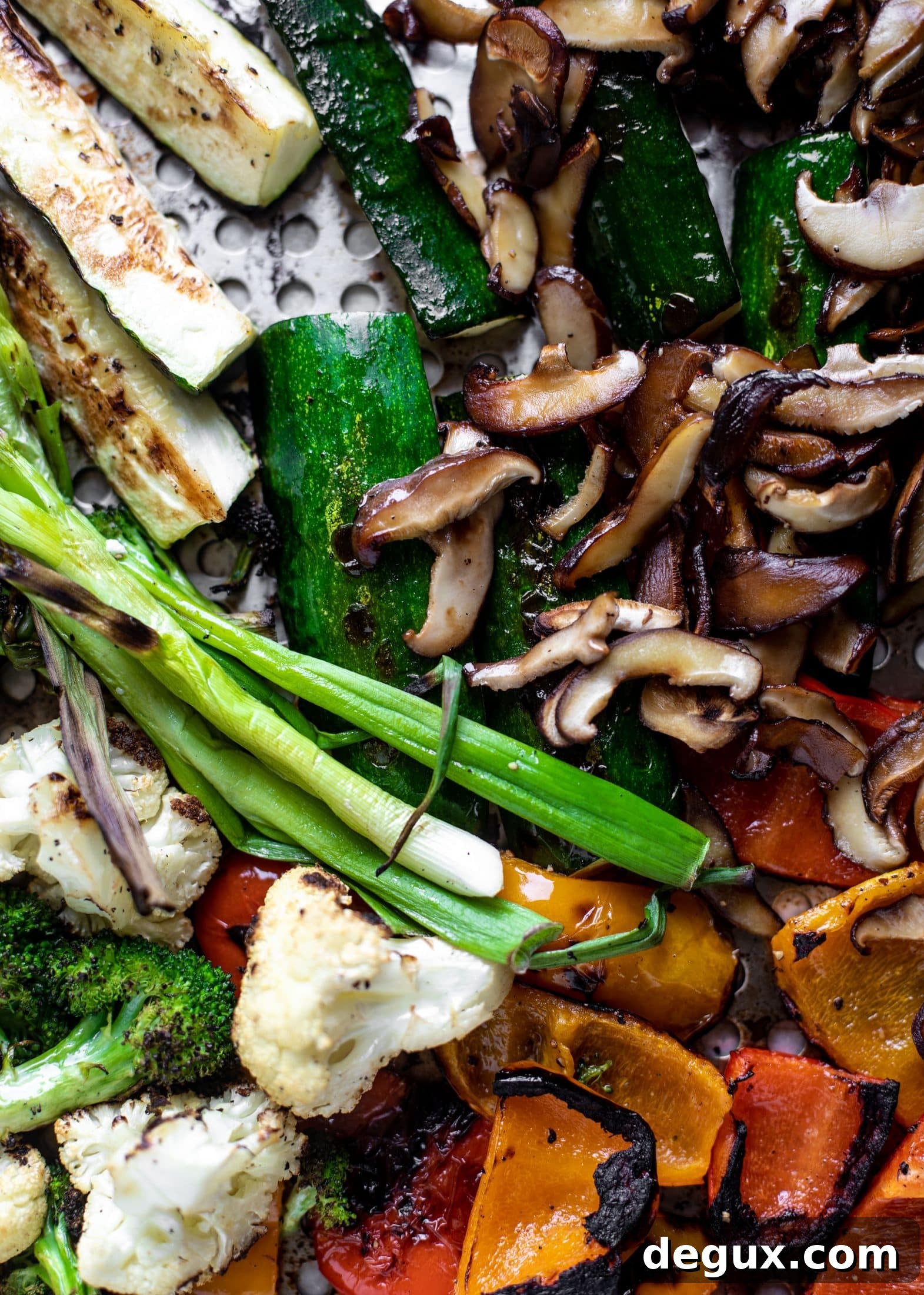 Grilled Vegetable Orzo with Creamy Smashed Feta Vinaigrette 6 grilled vegetables