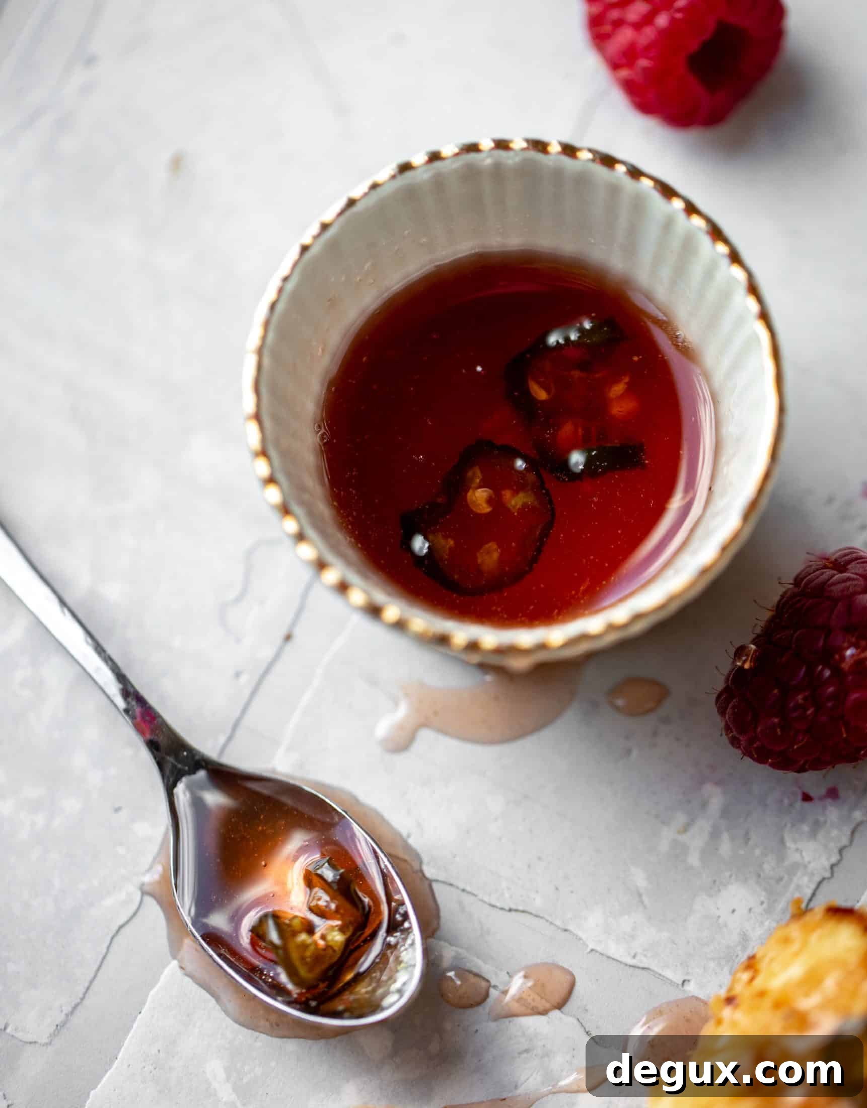 Crispy Baked Popcorn Chicken with Raspberry Hot Honey Drizzle 6 raspberry hot honey