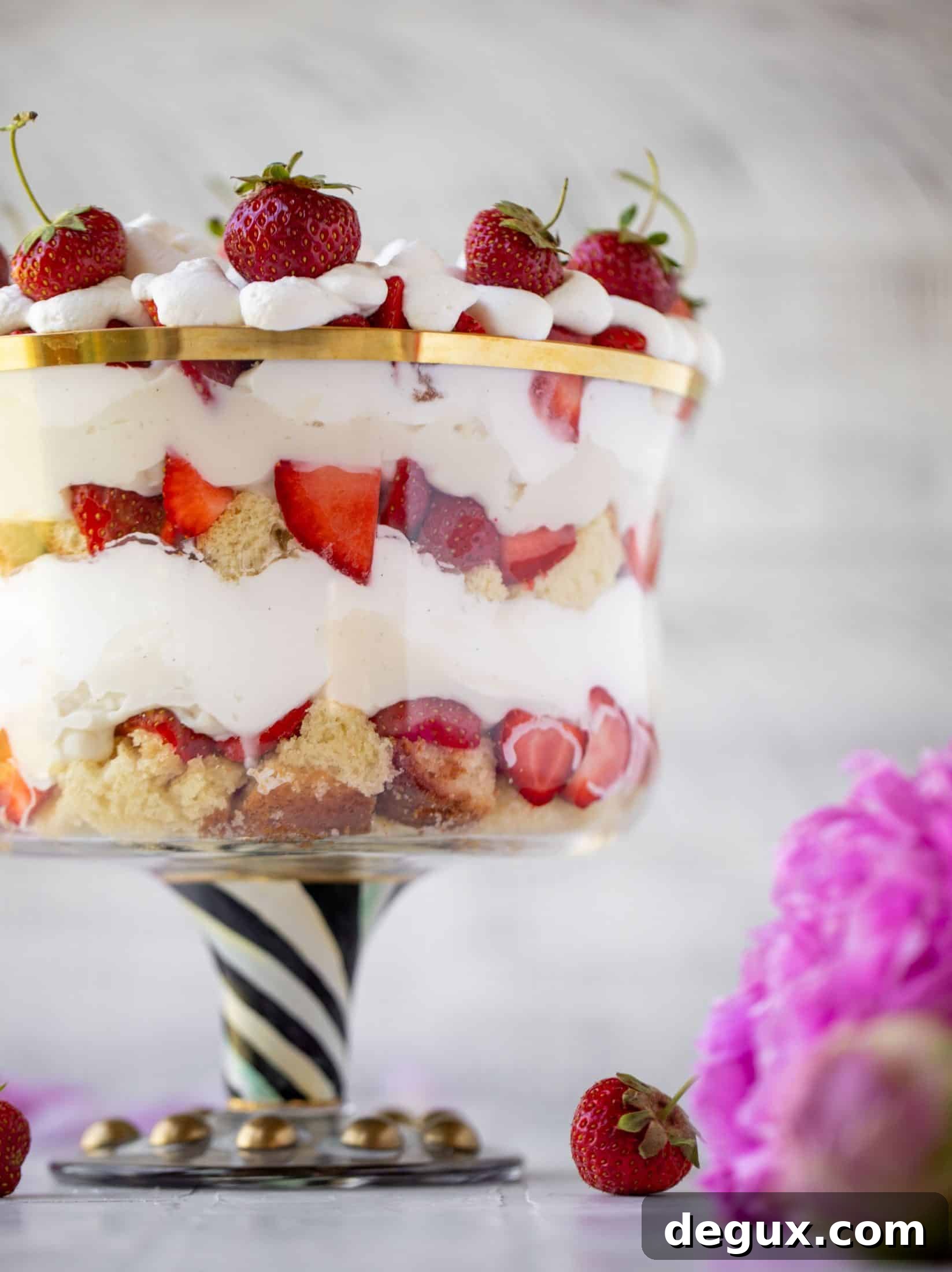 Strawberry Shortcake Trifle with Homemade Vanilla Bean Pudding Recipe 8 strawberry shortcake trifle