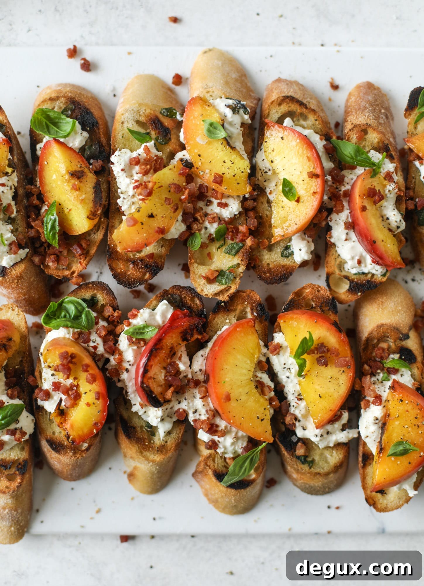 25 Patriotic 4th of July Recipes for Your Backyard BBQ 7 grilled peach crostini