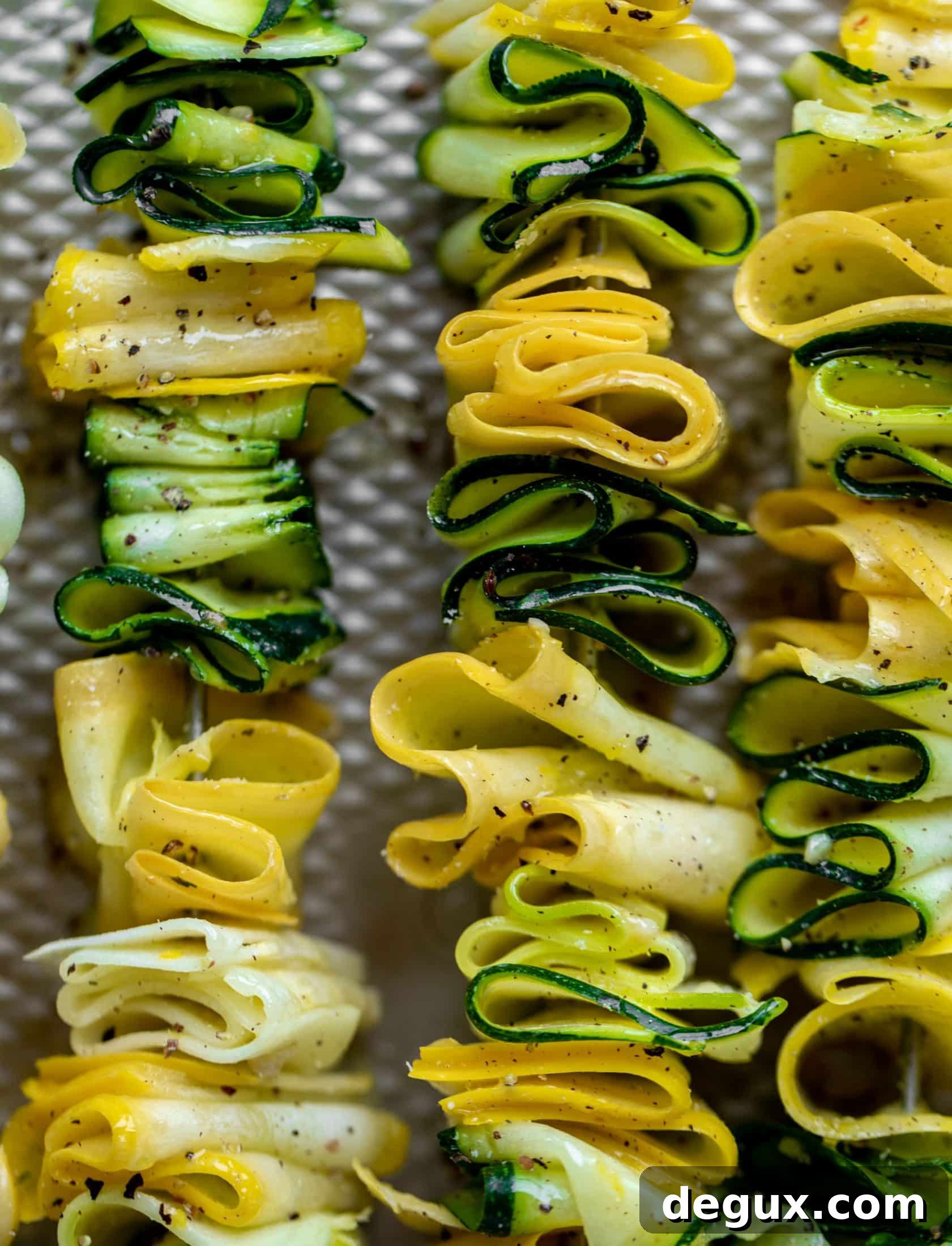 zucchini skewers with spicy lemon garlic butter