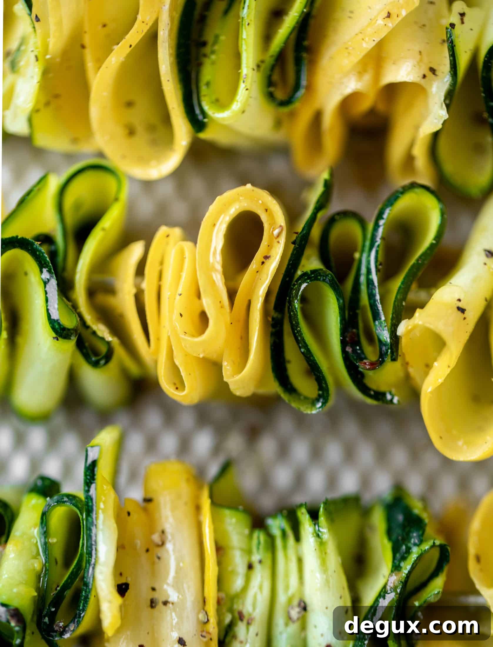 up close zucchini summer squash skewers
