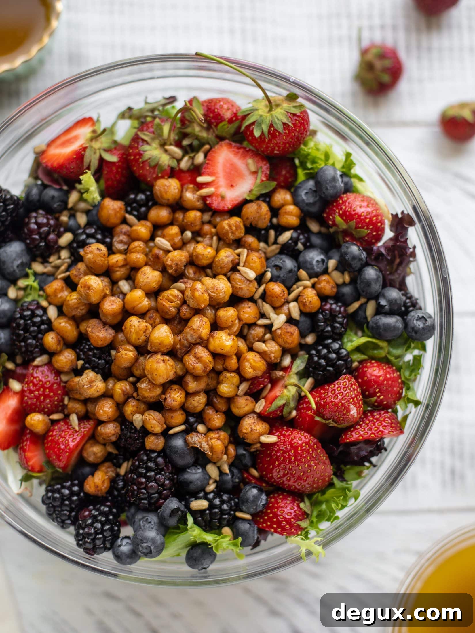 Triple Berry Chickpea Crunch Salad Recipe for Summer Flavor 6 triple berry chickpea crunch salad