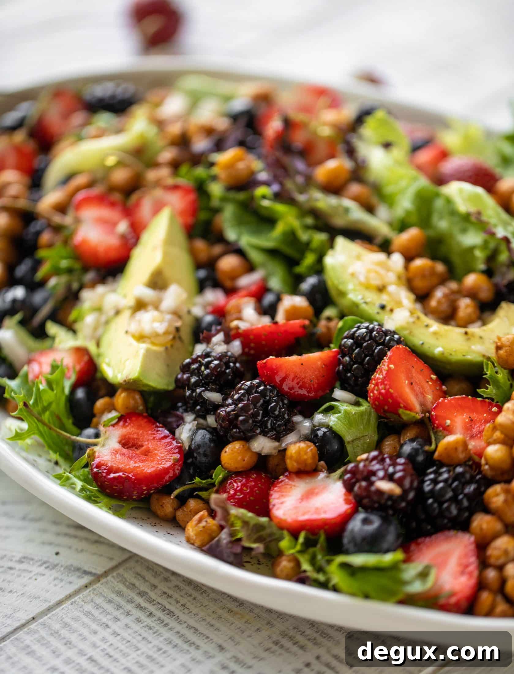 Triple-Berry Chickpea Crunch Salad Recipe for Summer 8 triple berry chickpea crunch salad