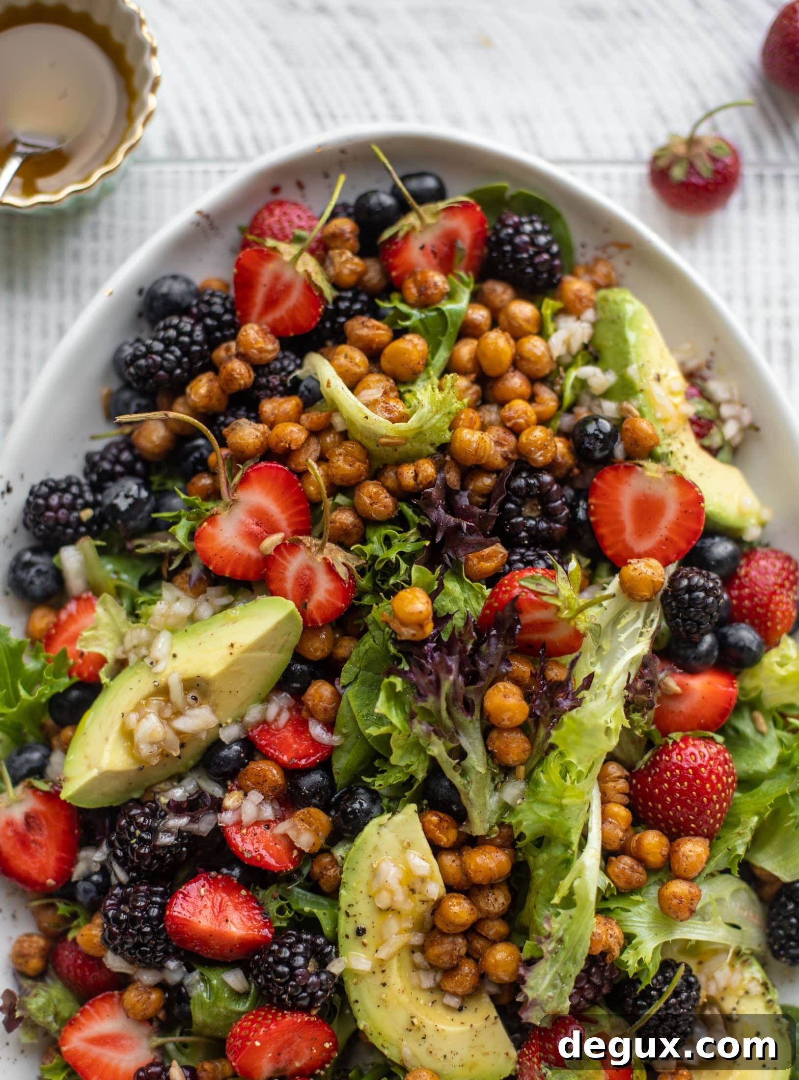 Triple-Berry Chickpea Crunch Salad Recipe for Summer 9 triple berry chickpea crunch salad