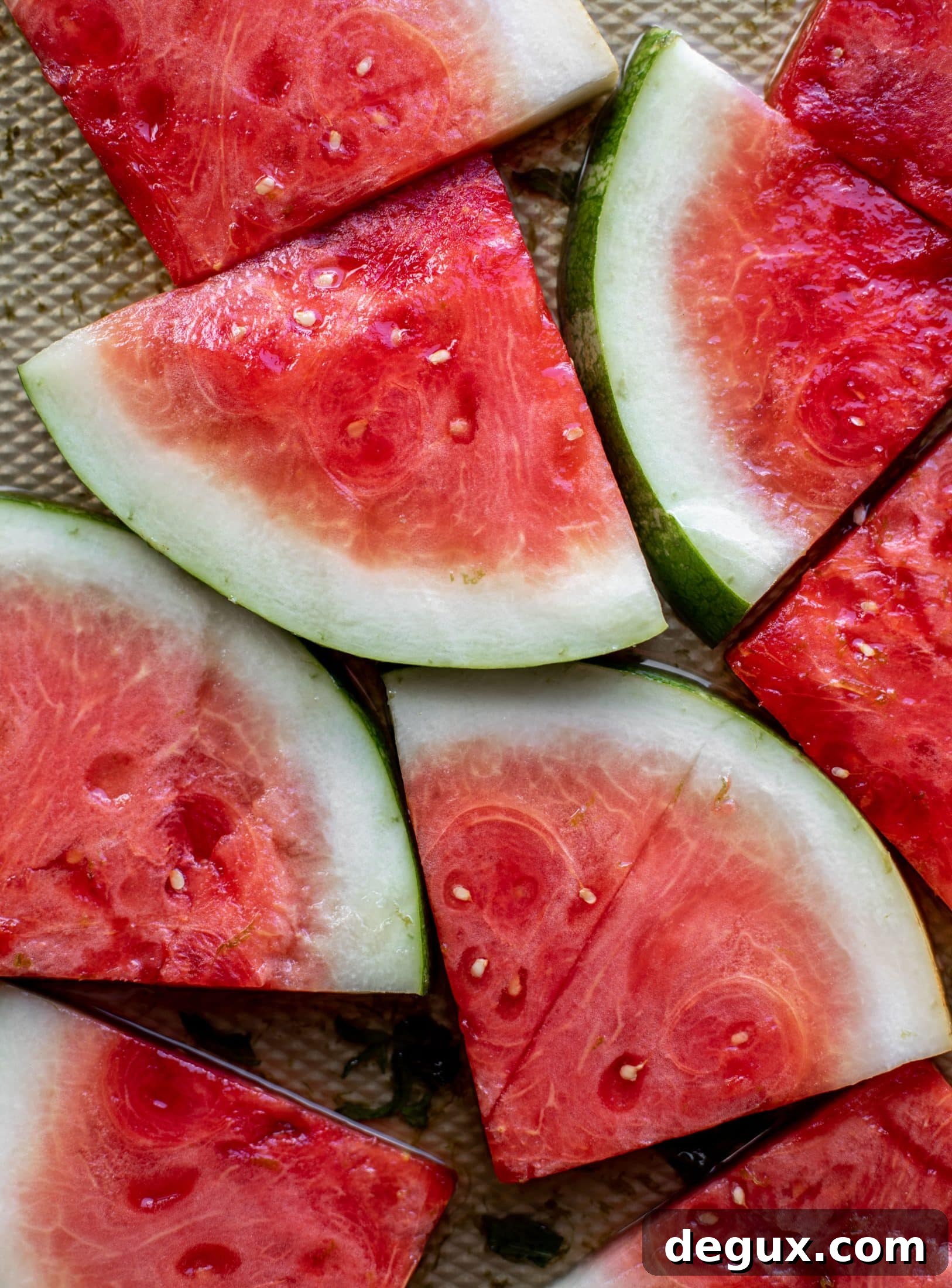 watermelon soaking in mojito syrup