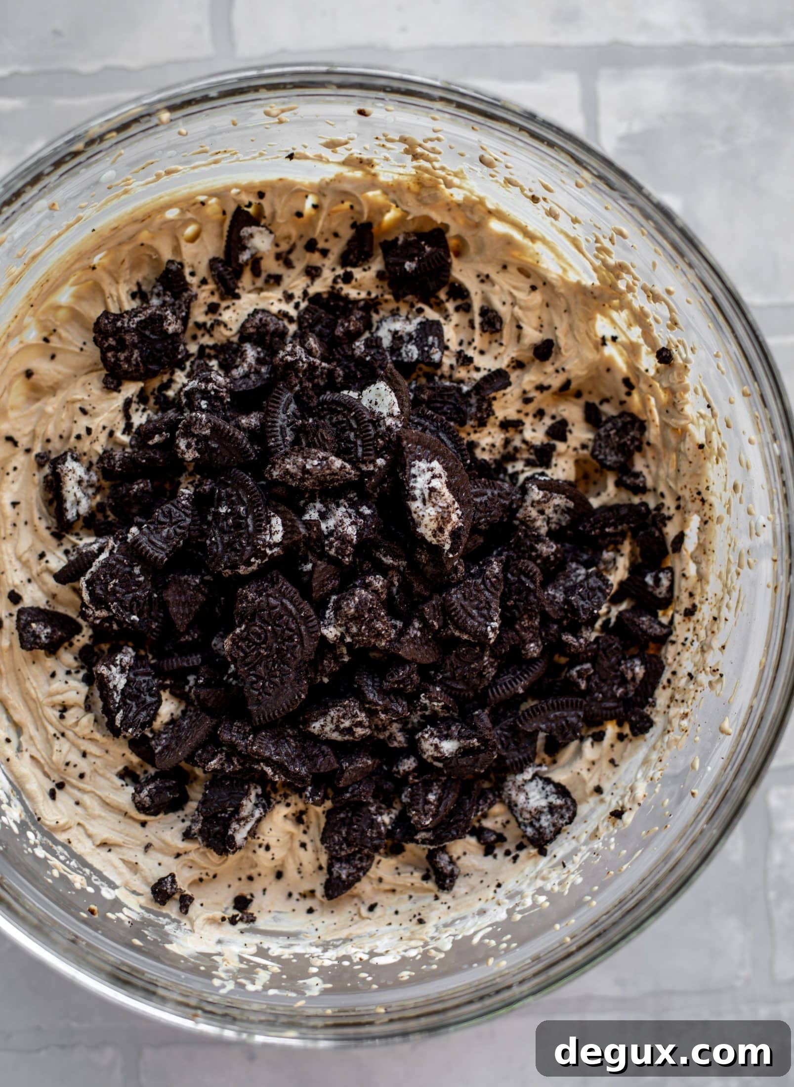 coffee ice cream with oreos stirred in