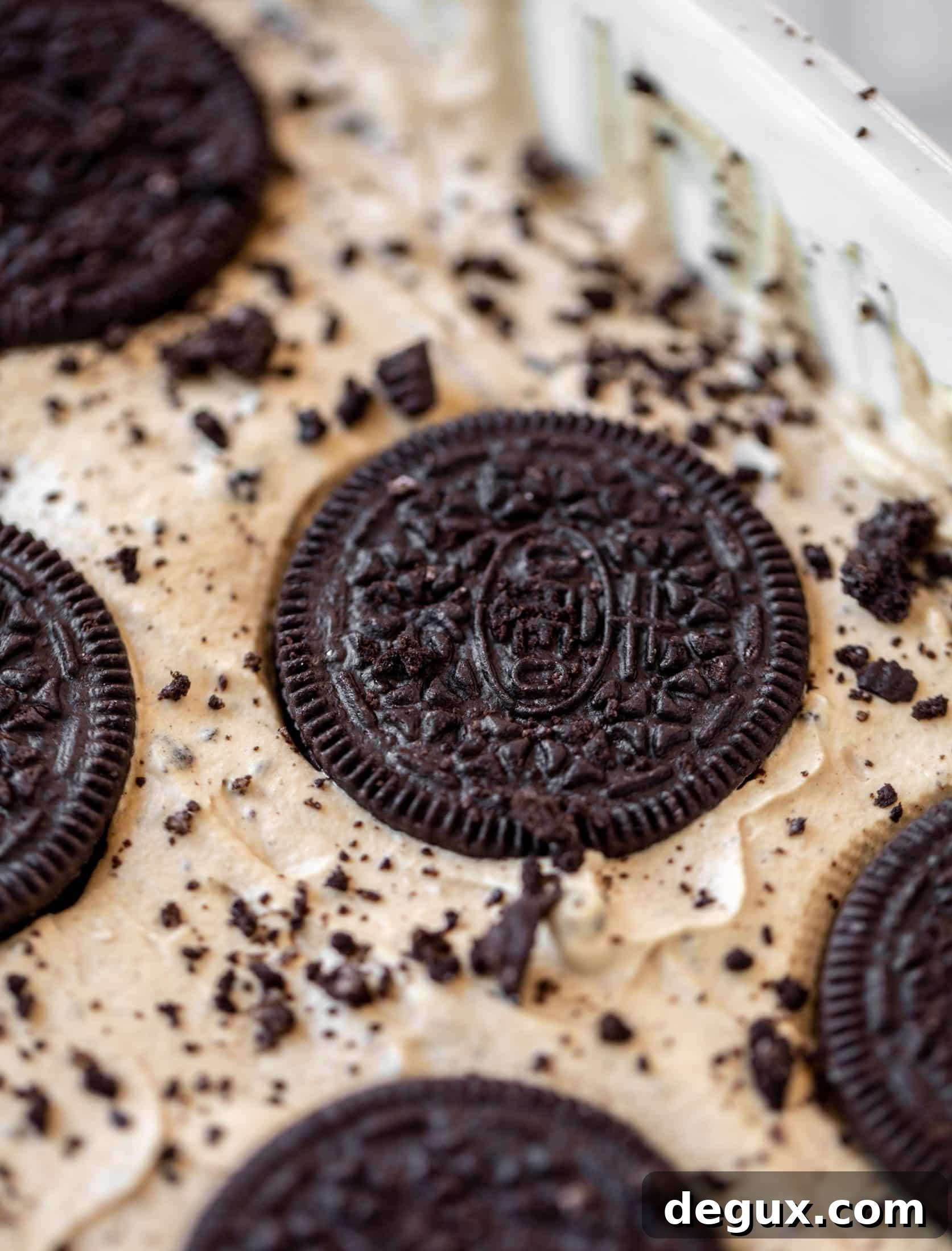 no churn coffee oreo ice cream ready to freeze