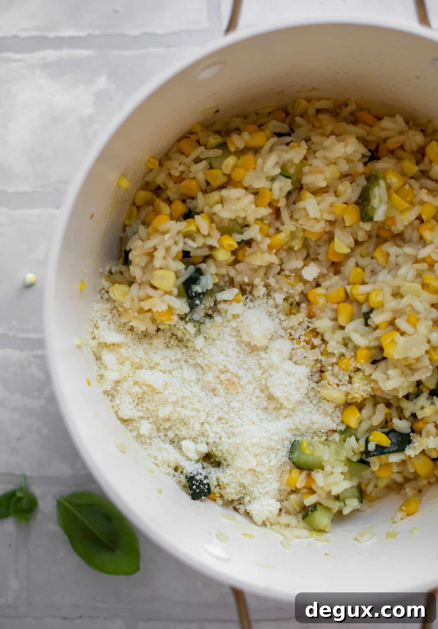 Summer Risotto-Stuffed Peppers: Light Seasonal Vegetarian Dinner 5 summer risotto with parmesan