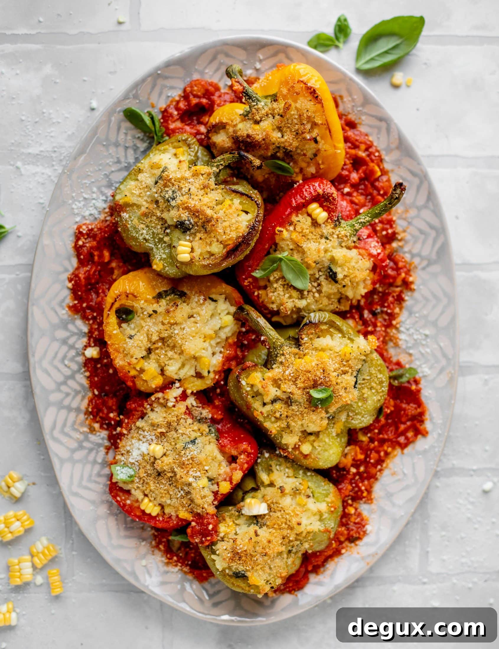 Summer Risotto-Stuffed Peppers: Light Seasonal Vegetarian Dinner 8 summer risotto stuffed peppers