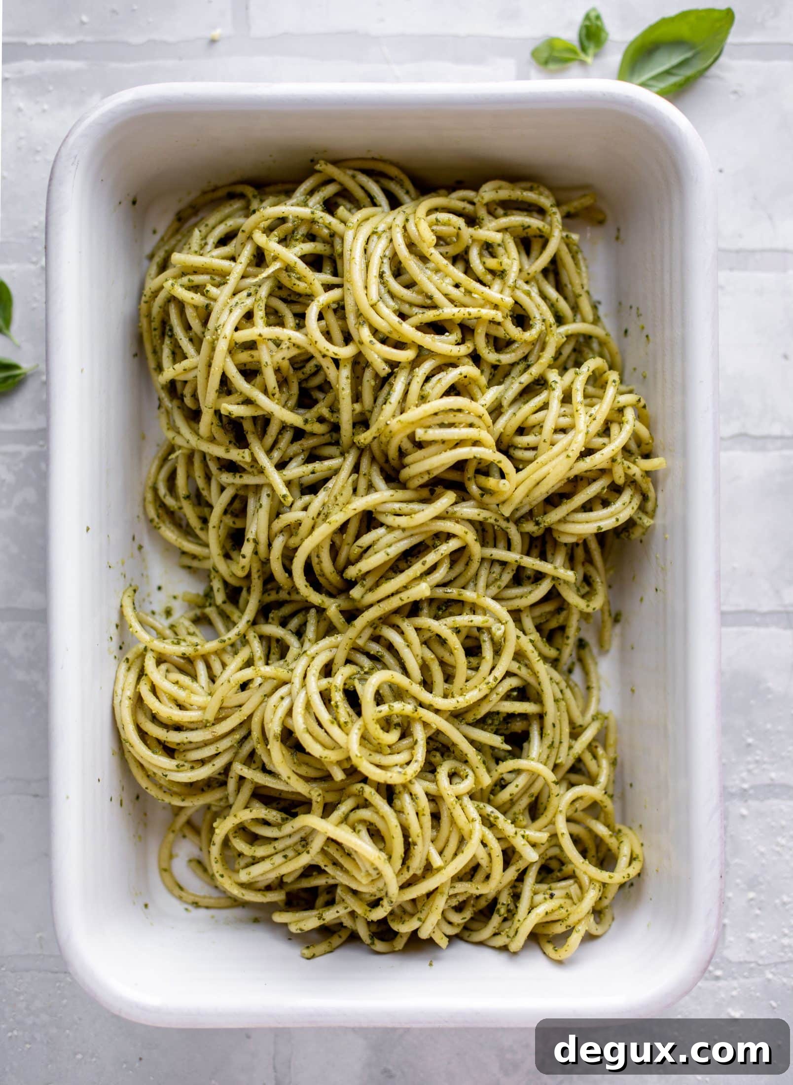 baked pesto bucatini 
