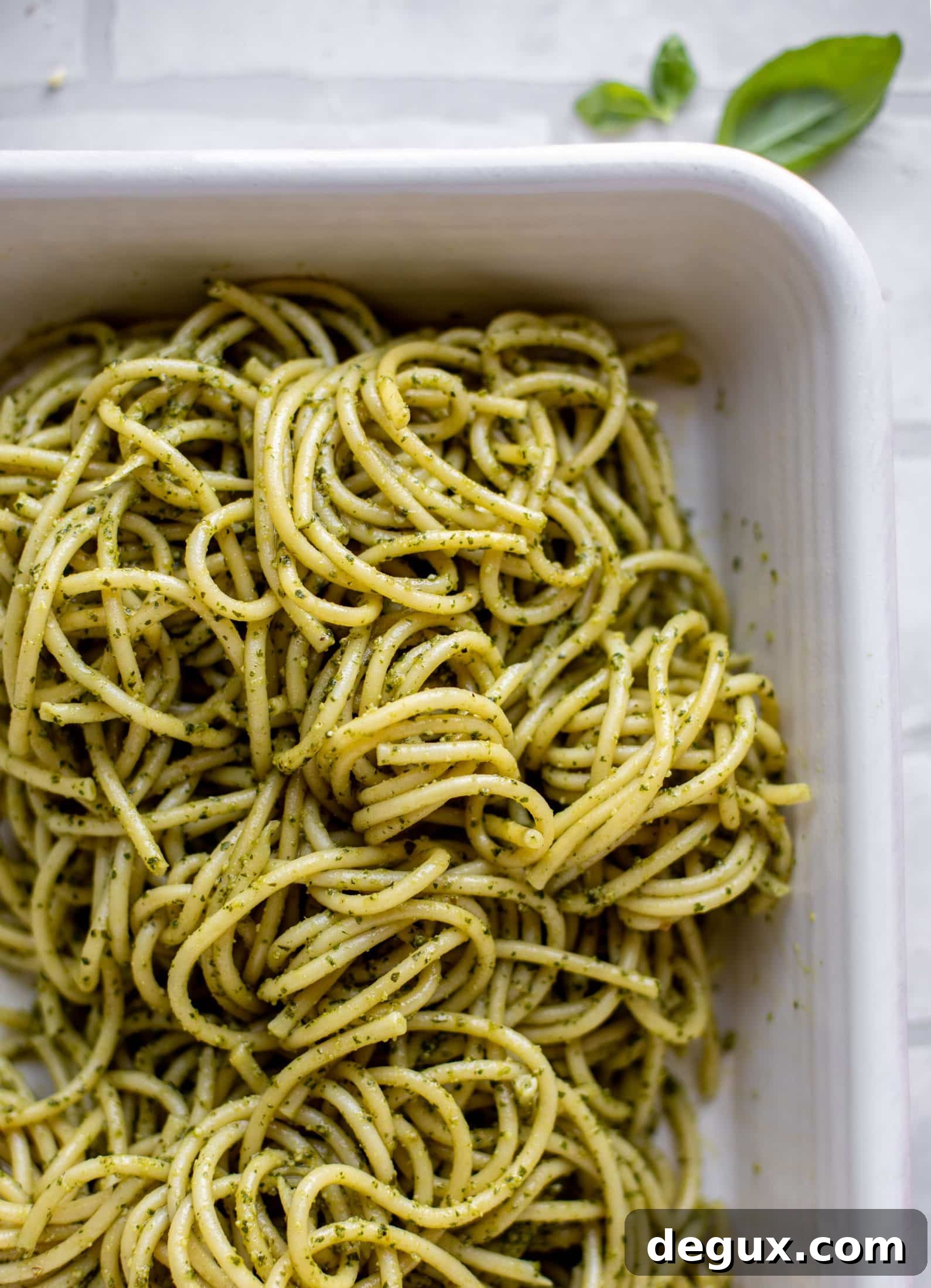 baked pesto bucatini